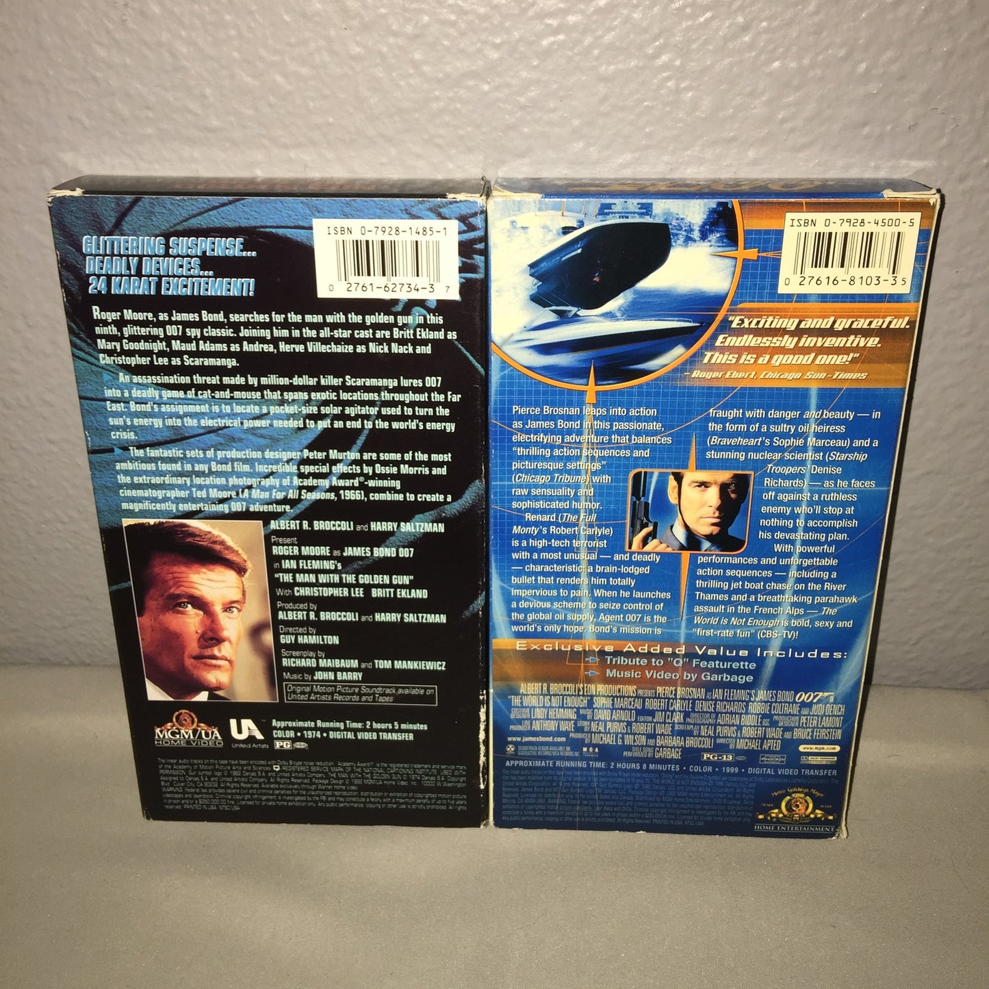 Vhs Used 007 James Bond The Man With The Golden Gun / The World Is Not Enough