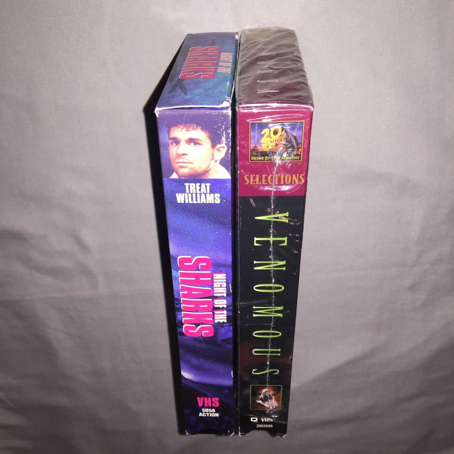 Vhs Used Night of the Sharks / Venomous Treat Williams Tape Lot Cult Horror Lot