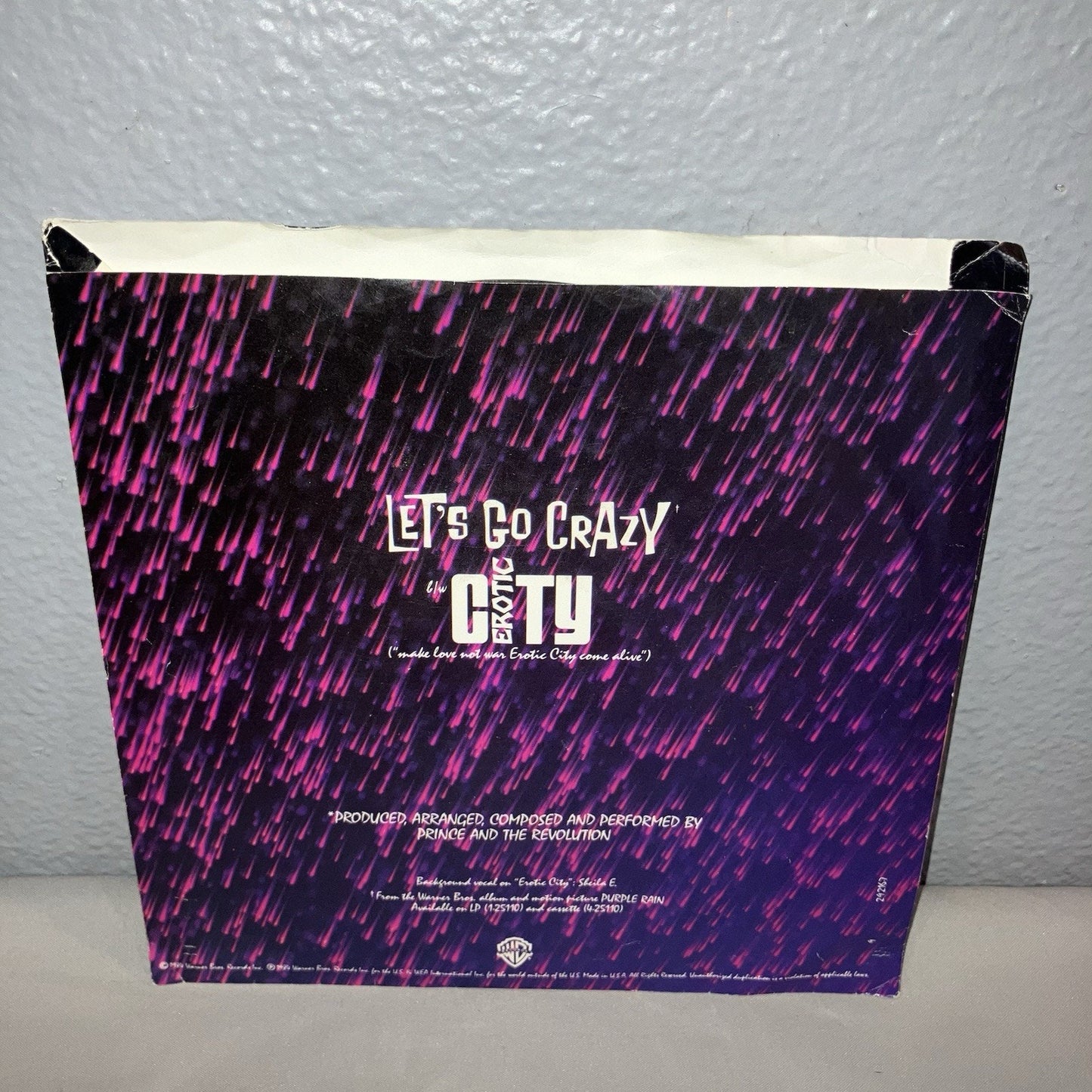 Vinyl Record Prince And The Revolution Let's Go Crazy / Erotic City 7" 45 Works