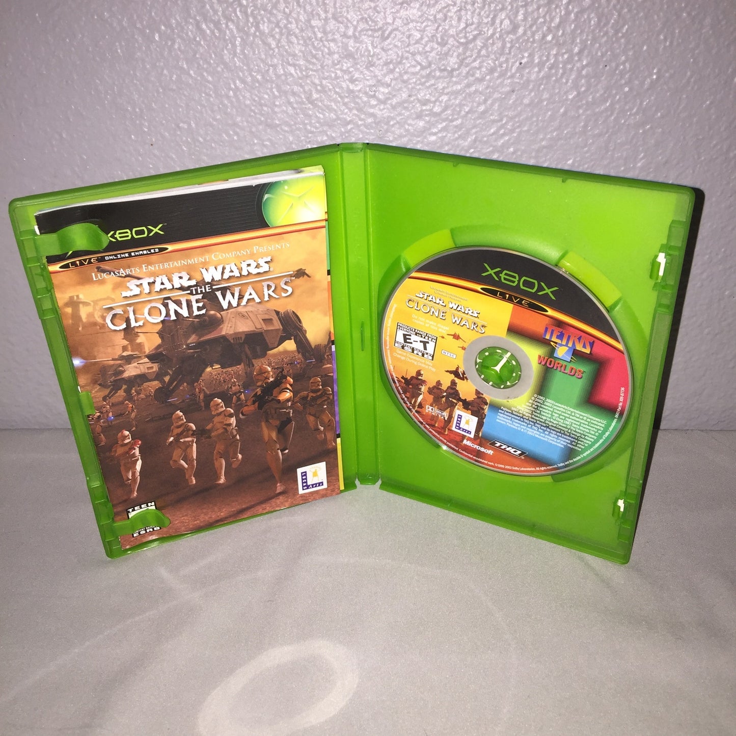 Xbox Star Wars Knights of the Old Republic / The Clone Wars / Tetris Tested Used