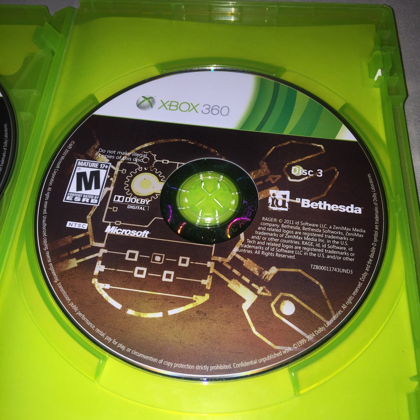 Xbox 360 Rage Anarchy Edition Game id Bethesda All 3 Discs Tested No Manual