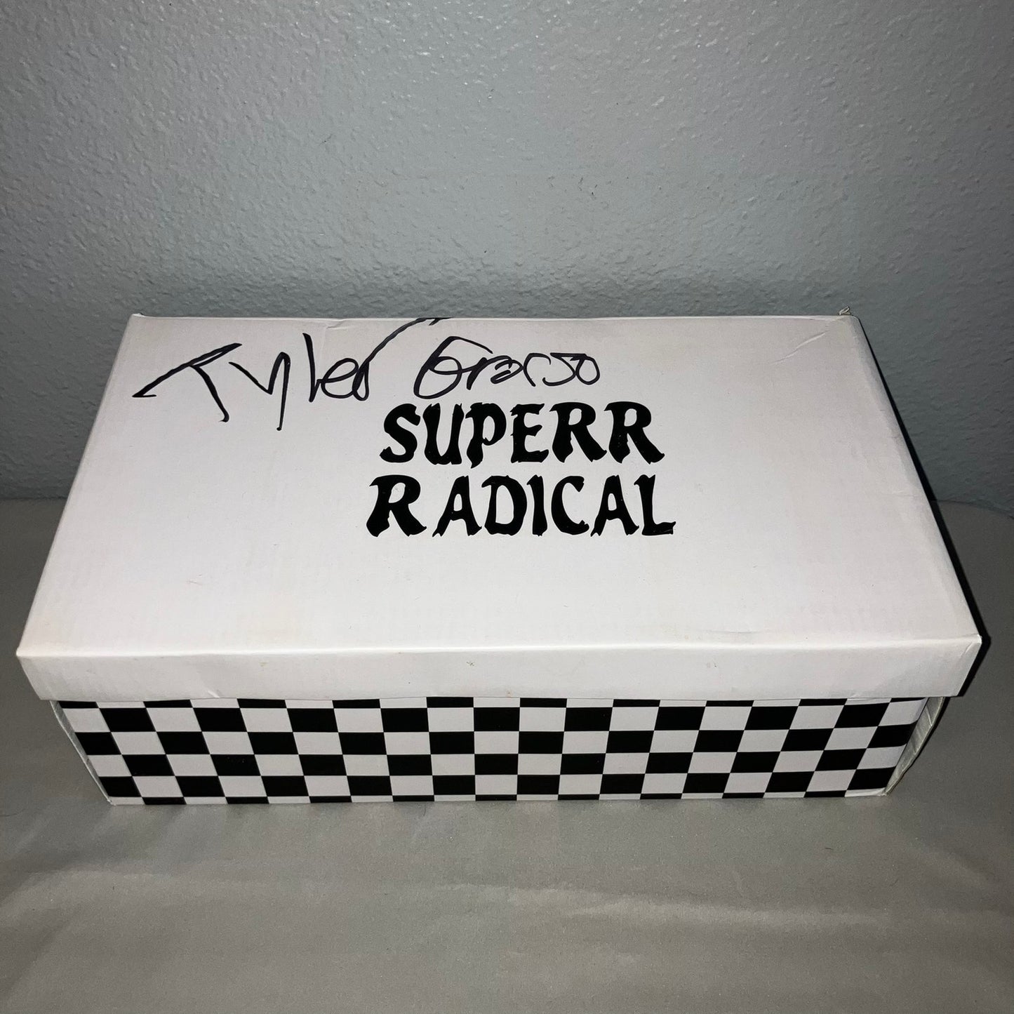 Signed Tyler Grosso Superrradical Checkered Shoes Euro 43 (10M USA) Autographed