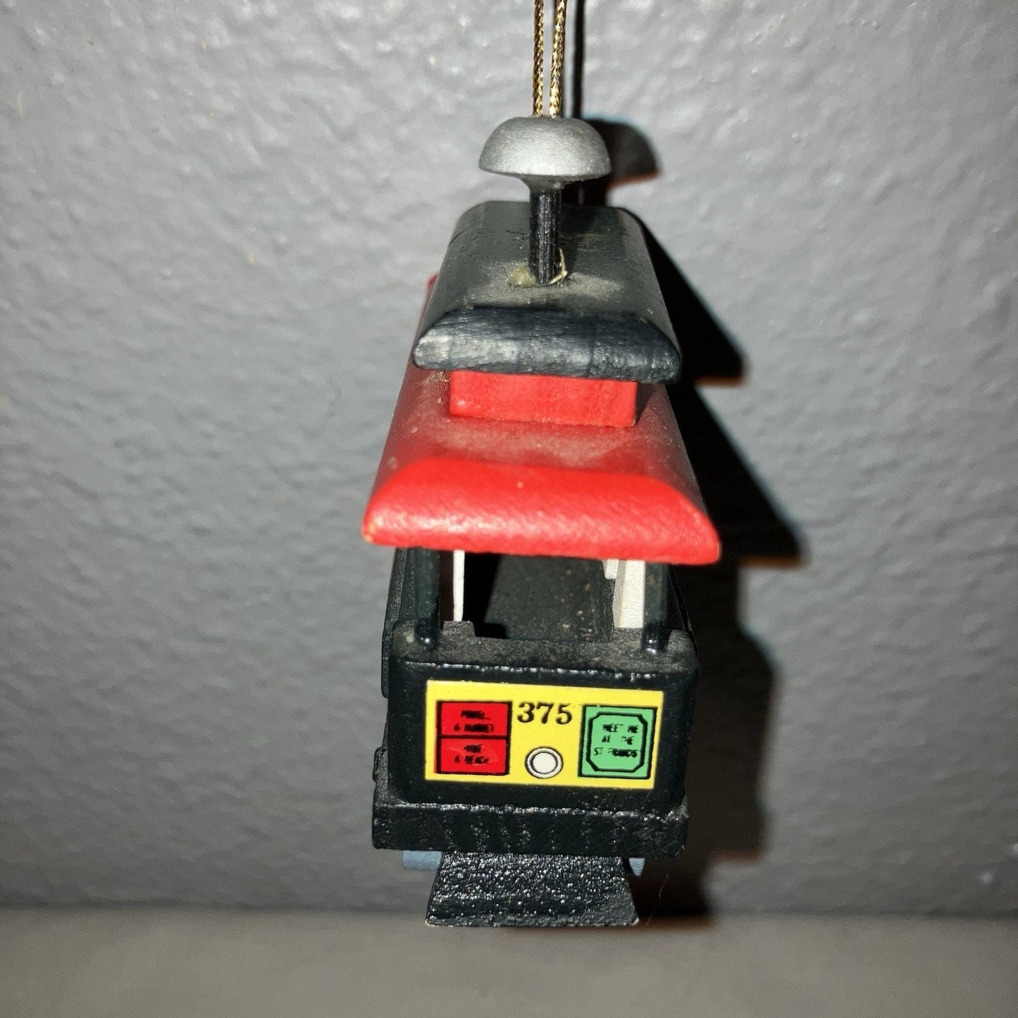 Christmas Ornament San Francisco Cable Trolley Car VTG Wood Powell Market Street