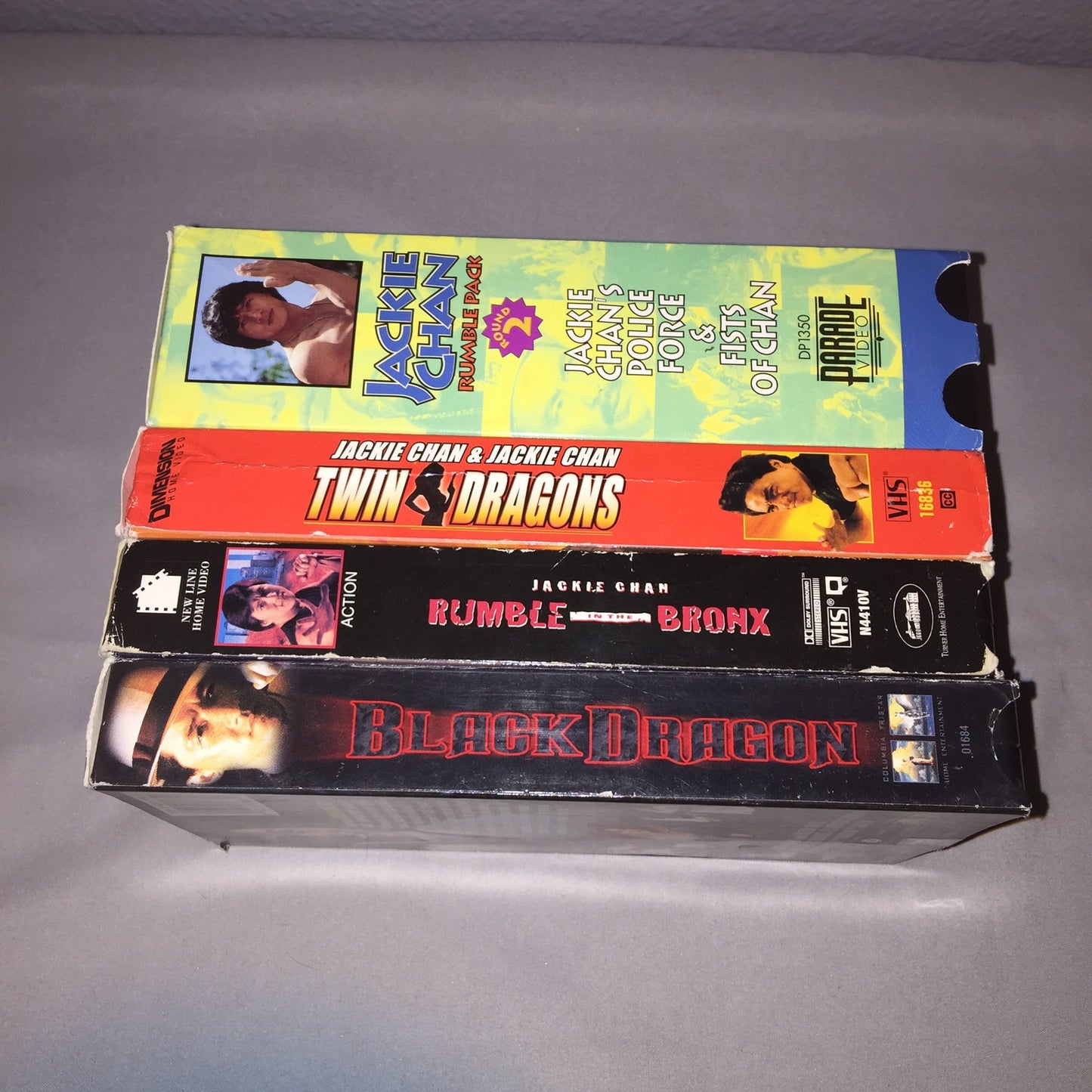 Vhs Used Jackie Chan Black Dragon / Rumble In The Bronx / Twin Dragons + 2 Pack
