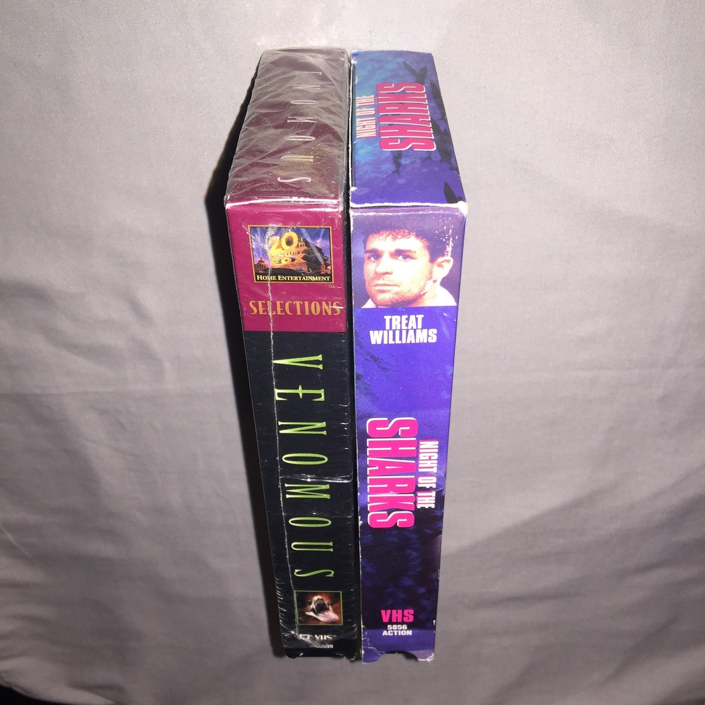 Vhs Used Night of the Sharks / Venomous Treat Williams Tape Lot Cult Horror Lot