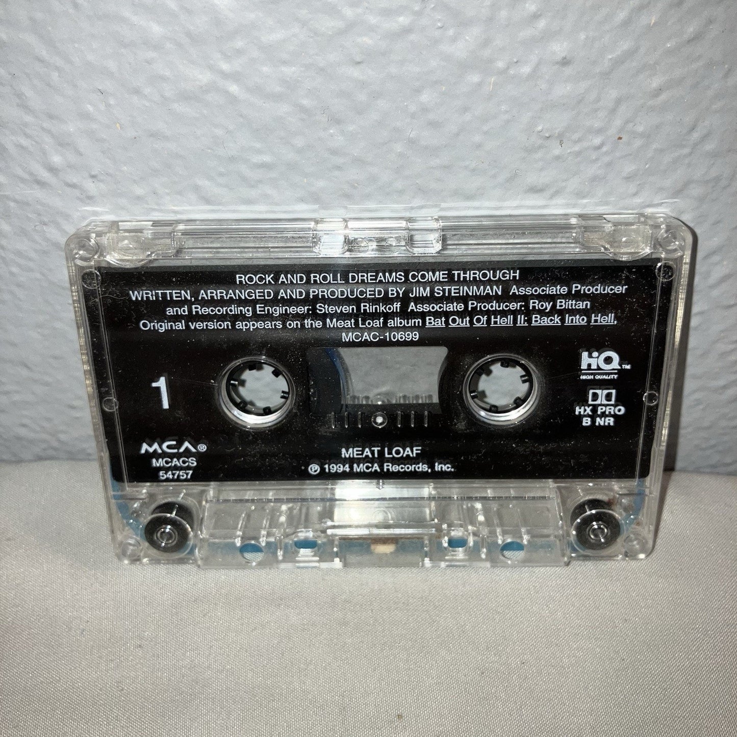 Tape Used Meat Loaf Rock And Roll Dreams Come Through Cassette 1 Single 1 Live