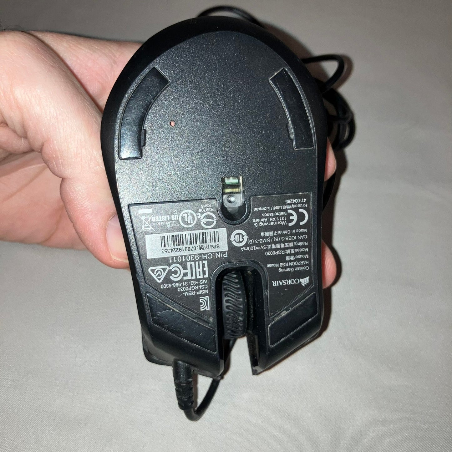 Corsair Harpoon RGB Wired Gaming Mouse Tested Used 6k DPI 5 Mappable Buttons
