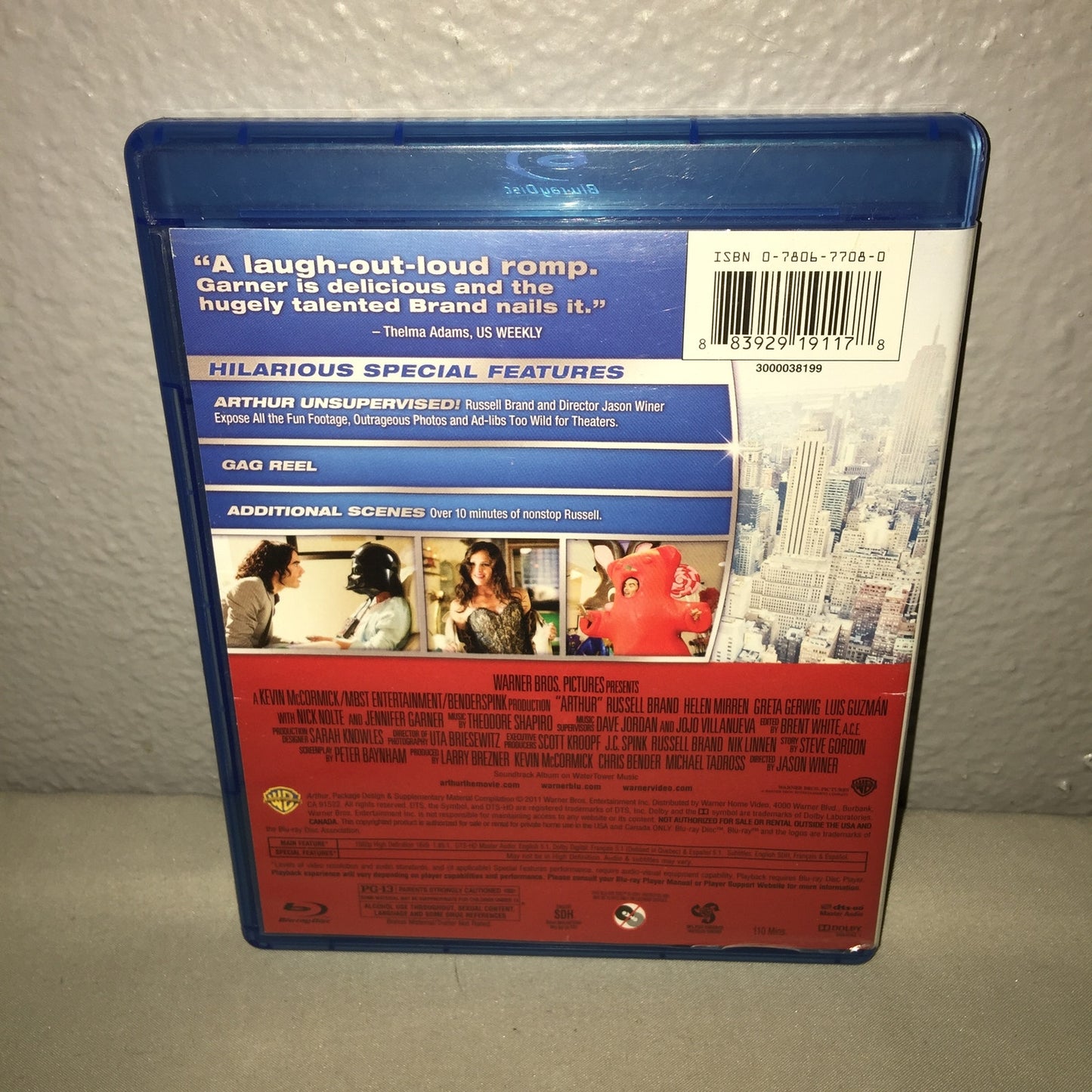Blu-ray / Dvd Used Arthur Starring Russel Brand / Jennifer Garner / Helen Mirren