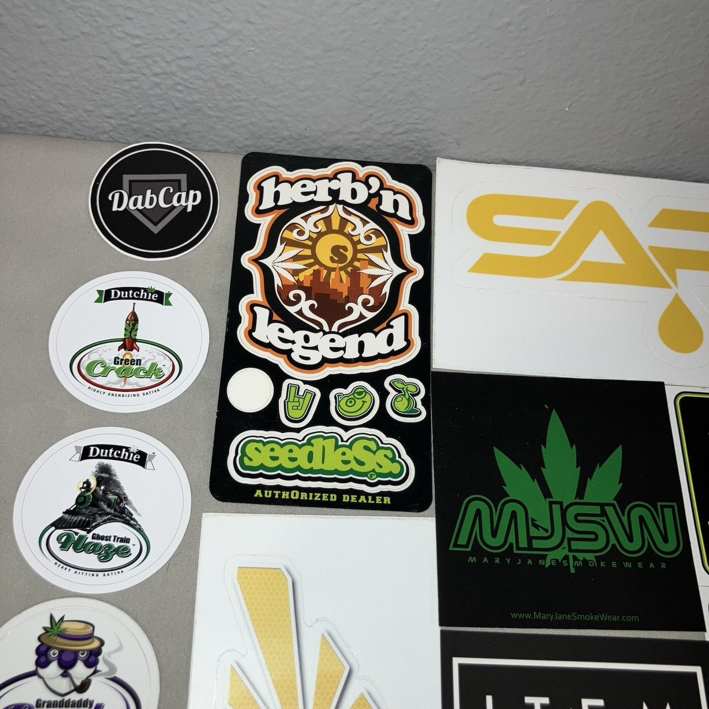30 Sticker Lot Mmj 420 Brands Seedless Clothing Herbn Legend Dutchie Sap Cresco