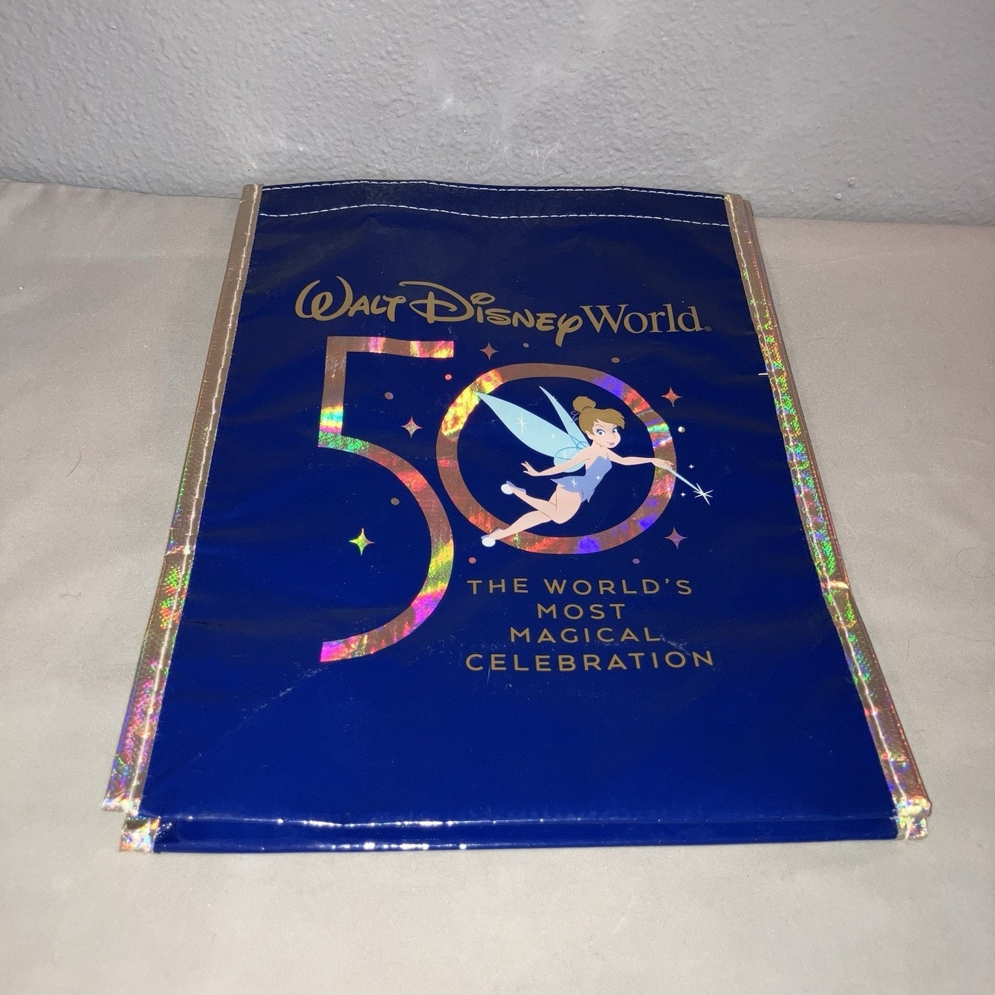 Walt Disney World 50th Anniversary Reusable Tote Bag 12"x 9"x 5" Small Size Used