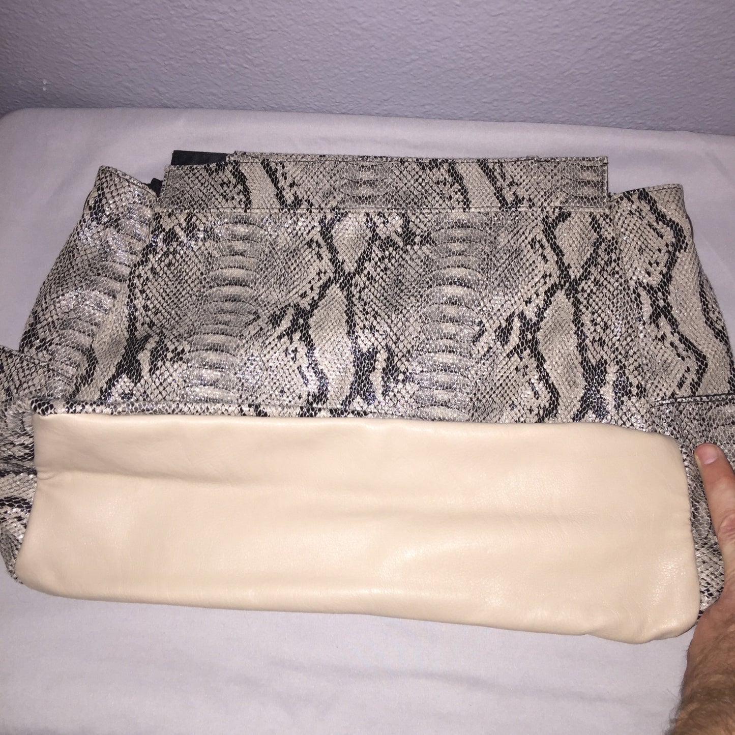 Bag Womens Purse Miche Leslie Retired Faux Snakeskin Animal Print Full Size Tote