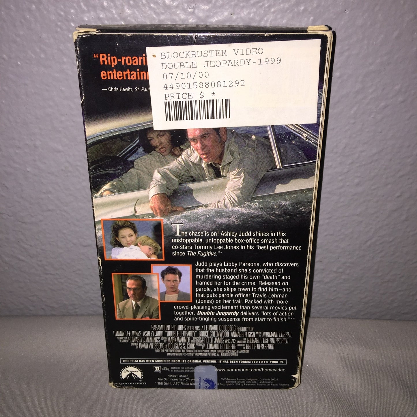 Vhs Used Double Jeopardy Blockbuster Tape Tommy Lee Jones Ashley Judd Thriller
