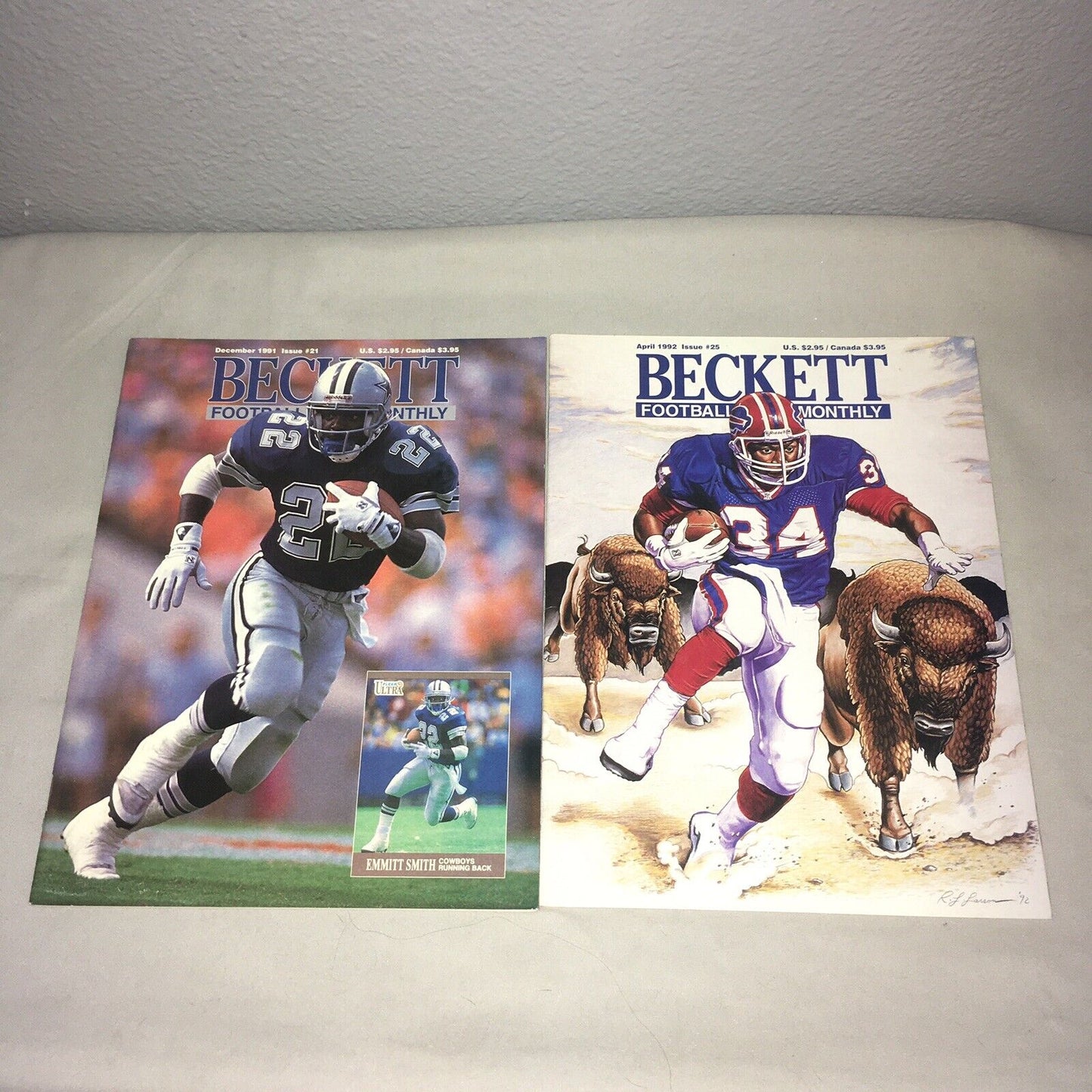 Beckett NFL Football Card Monthly Issues #21 #25 December 1991 April 1992 *Used*