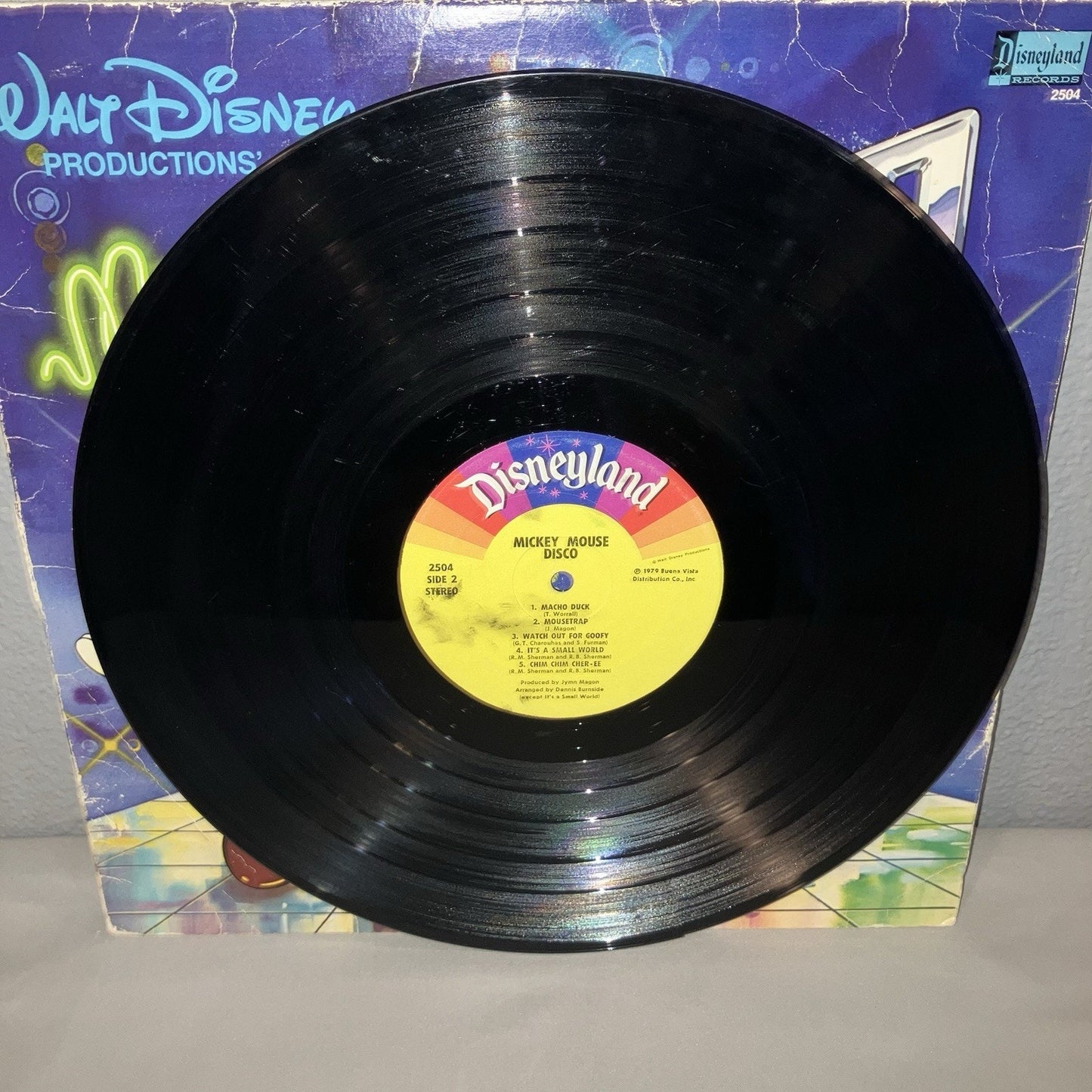 Vinyl Record Walt Disney Mickey Mouse Disco 1979 LP Album *See Pics Broken Edge*