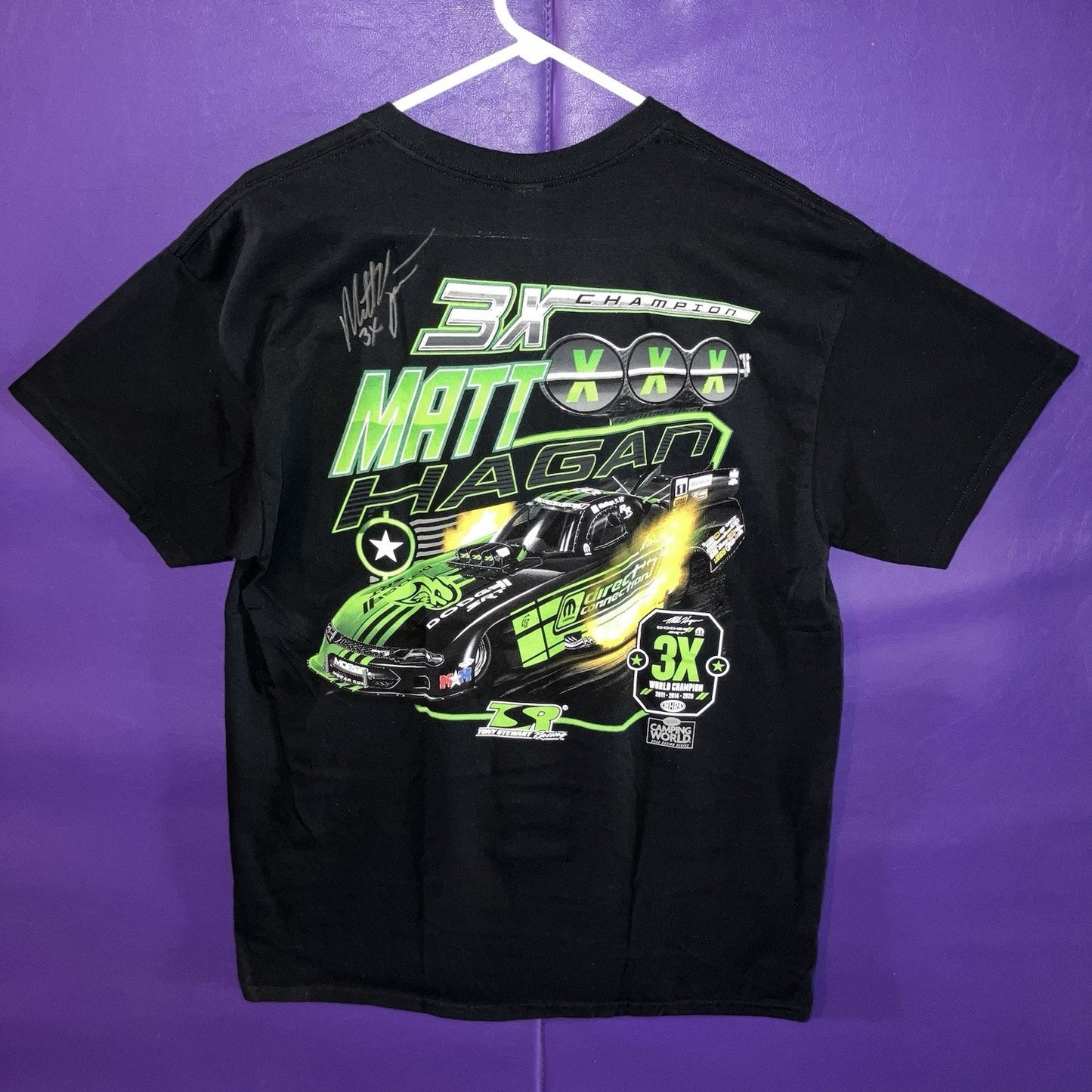 Signed Matt Hagan Large Size T Shirt Funny Car 3x Xxx Champion Autograph Tsr Srt