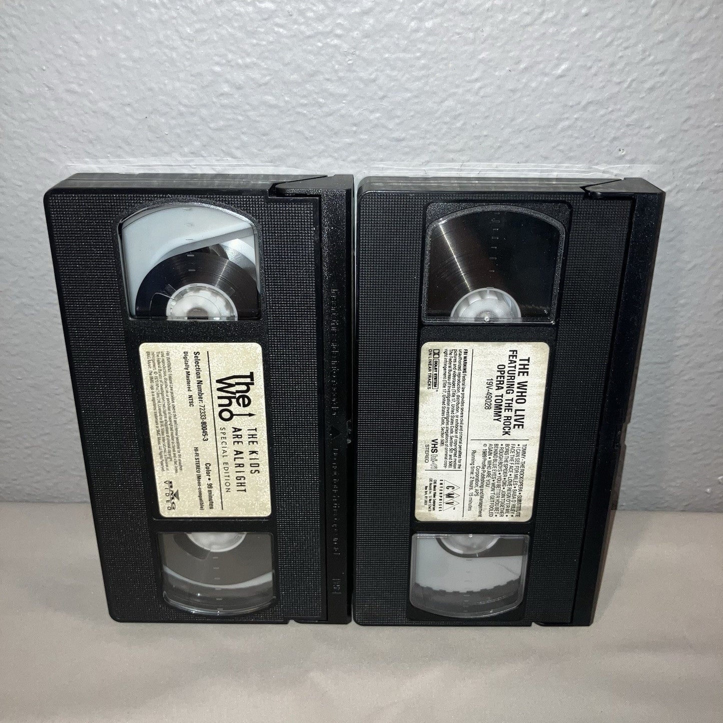 Vhs Used The Who The Kids are Alright Special Edition / Tommy Rock Opera Live