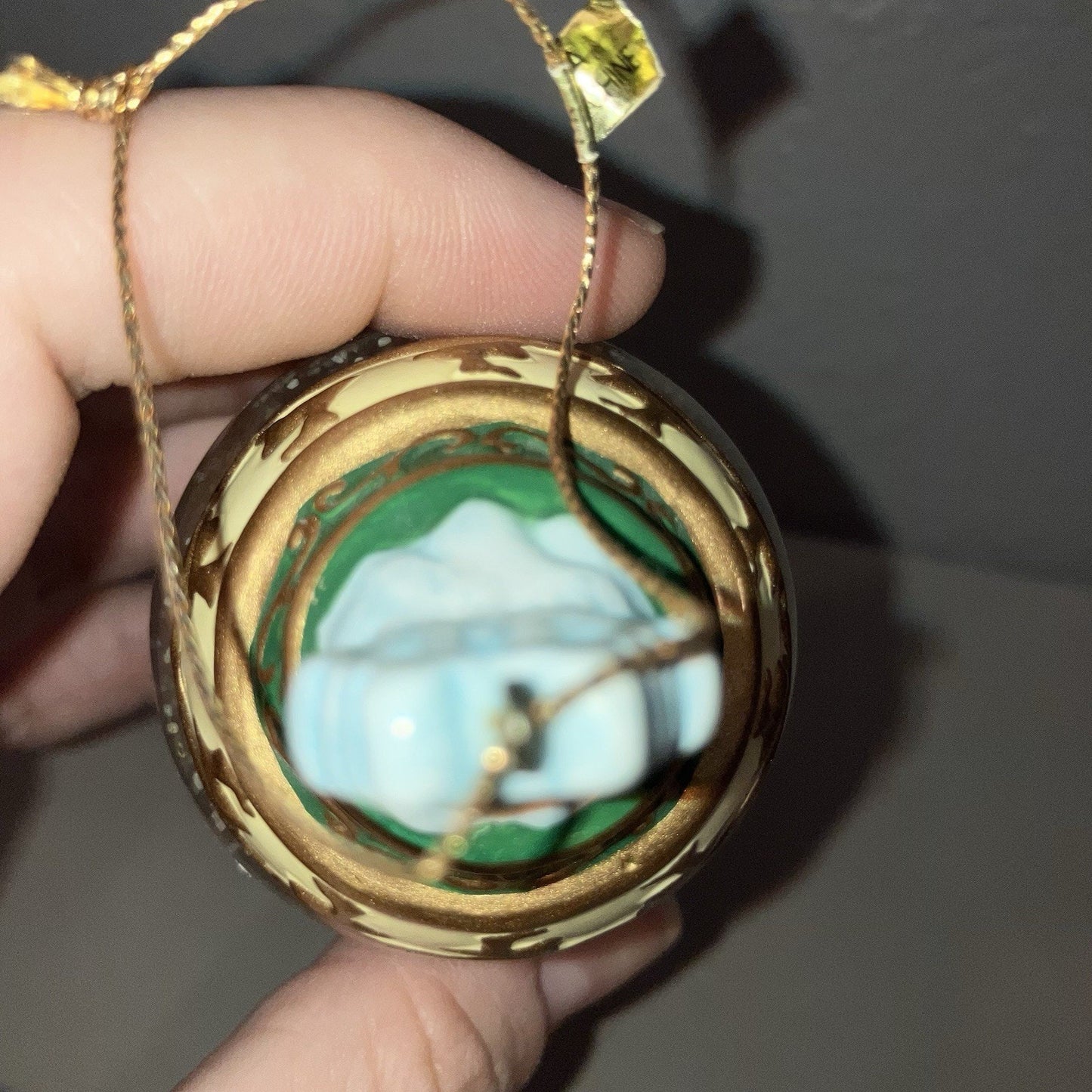 Vintage Kirkland Signature Waterglobe Santa With Gift Sack Ornament Snow Globe