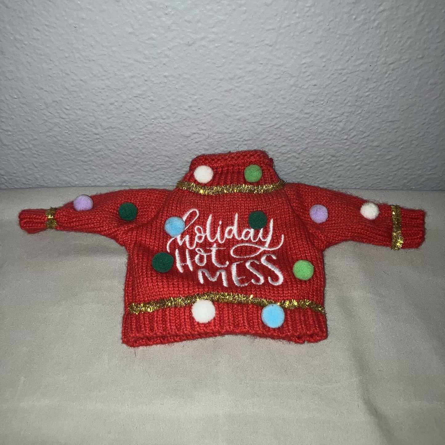 Design Clique Holiday Hot Mess Wine Bottle Sweater Cover Xmas Christmas Gift