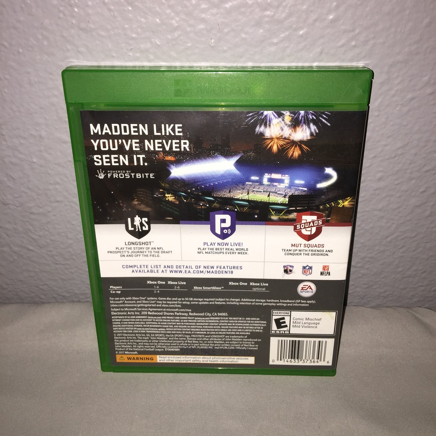 Xbox One Madden 17 / 18 Game Lot Tom Brady Rob Gronkowski Patriots *Tested Used*