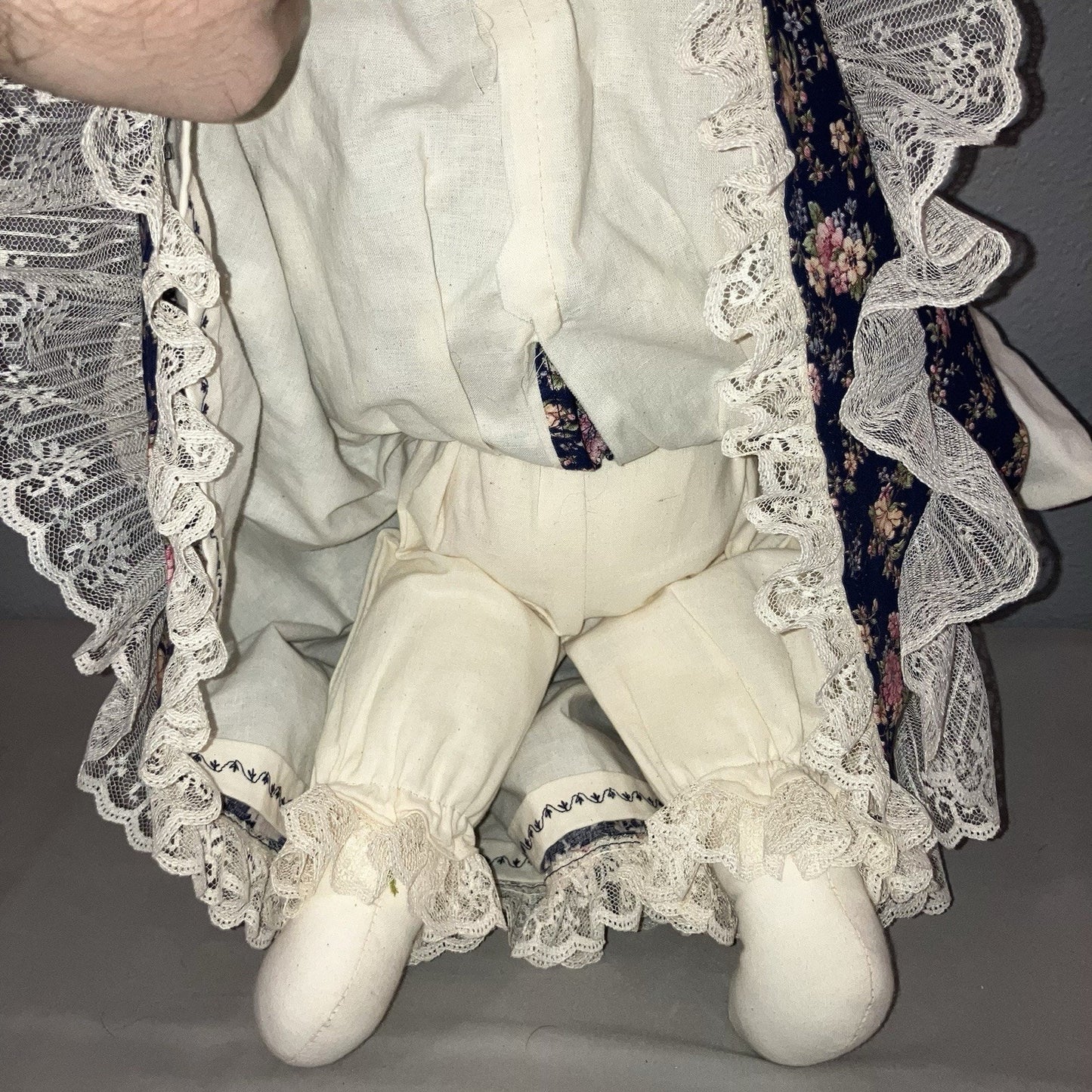 Vintage Handmade Muslin Long Ear Country Bunny Rabbit Woman / Boy Girl Children