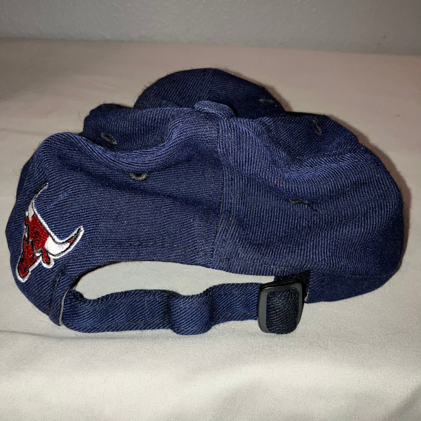 Chicago Bulls 90's The G Cap Hat Navy Blue Vintage Wool Blend Strapback *Used*