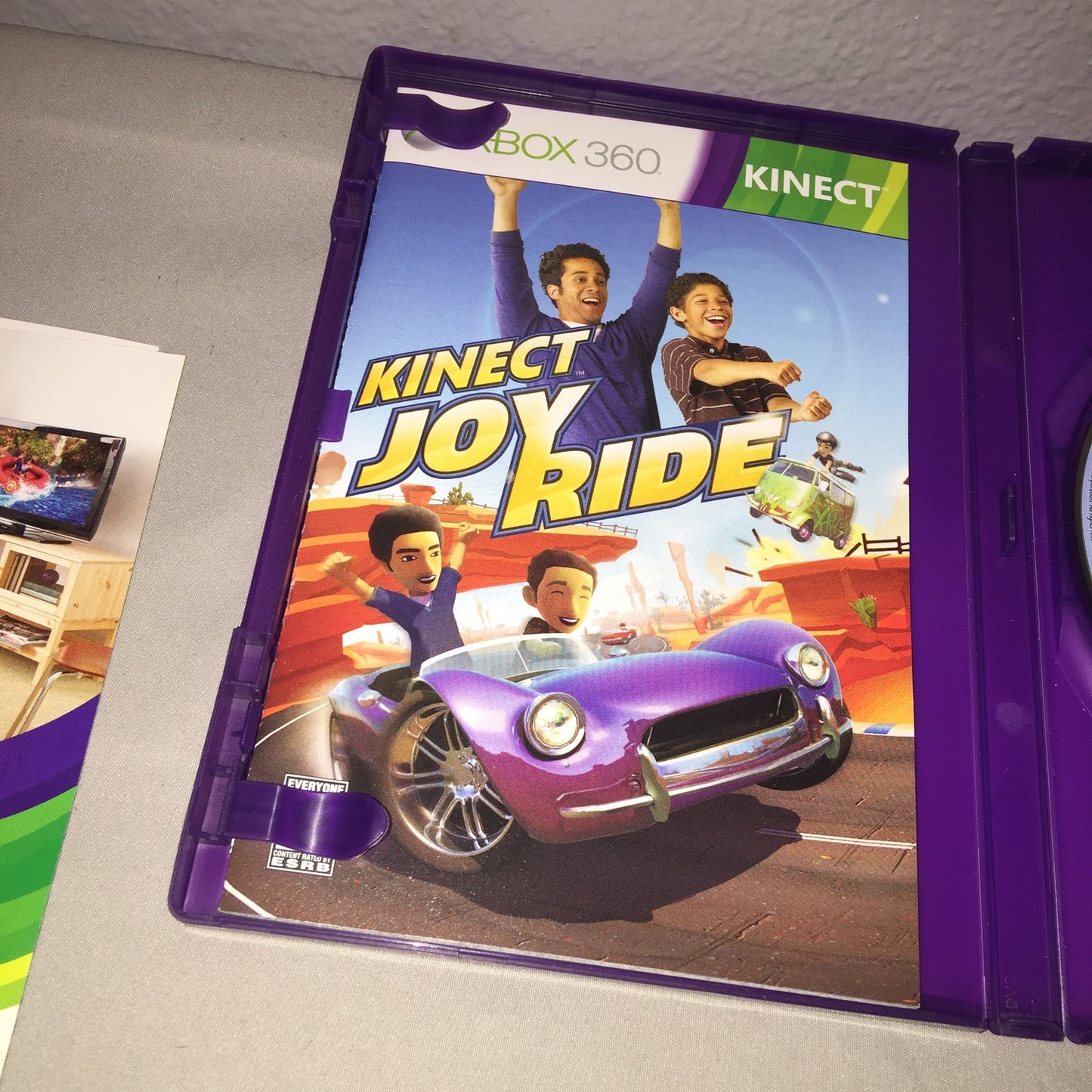 Xbox 360 Used Cib Kinect Joy Ride Game W Calibration Card *Near Perfect Disc*