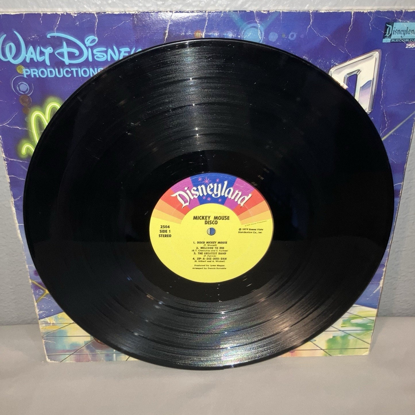 Vinyl Record Walt Disney Mickey Mouse Disco 1979 LP Album *See Pics Broken Edge*