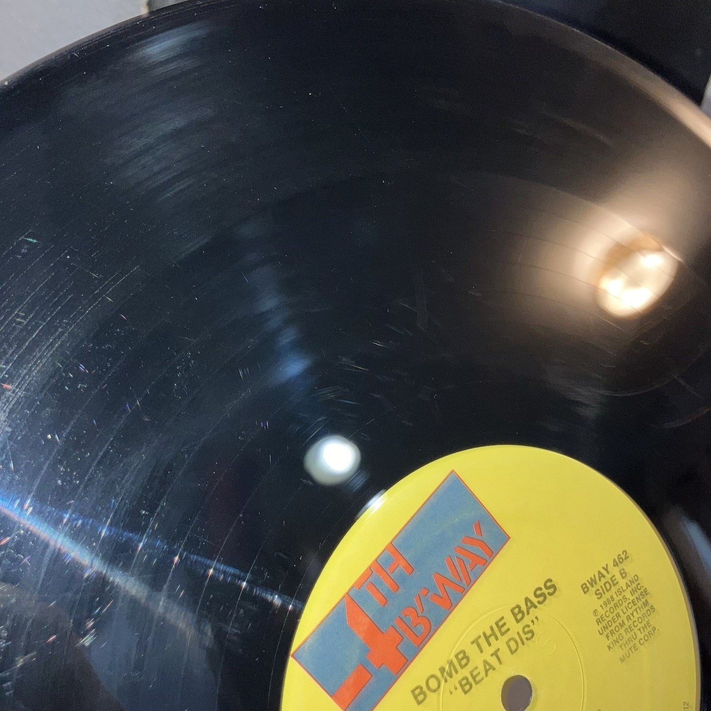 Vinyl Record Bomb The Bass Beat Dis Single 1989 BWAY 462 Scratched But Works