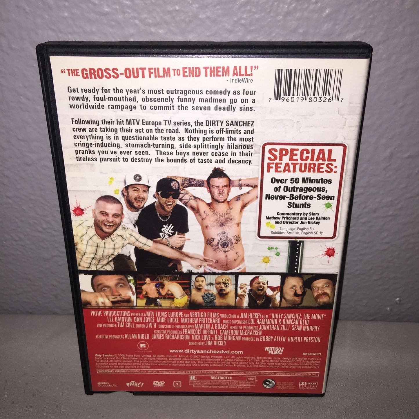 Dvd Used Dirty Sanchez Blockbuster Exclusive Movie Mtv Europe European Jackass