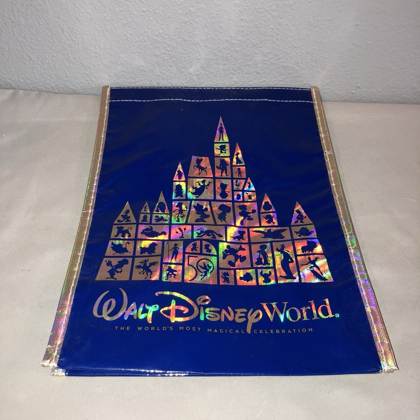 Walt Disney World 50th Anniversary Reusable Tote Bag 12"x 9"x 5" Small Size Used