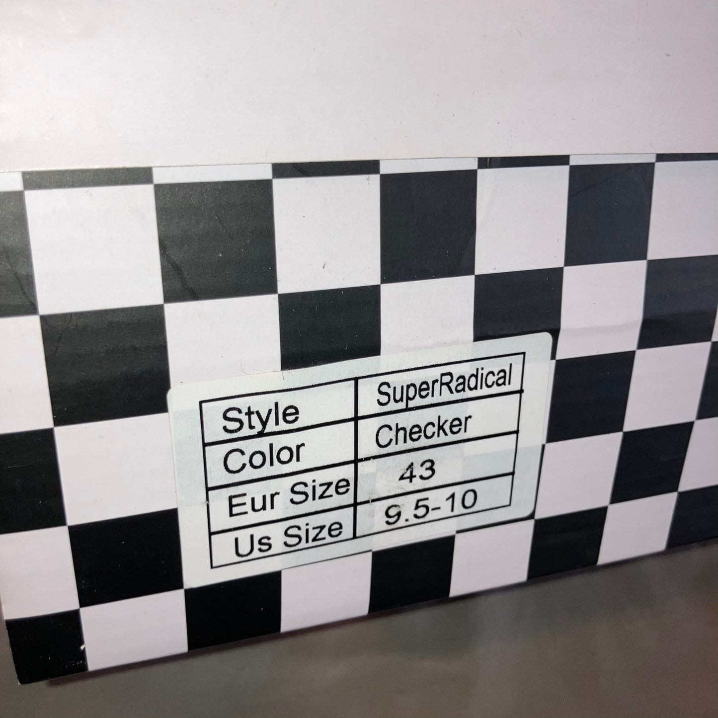 Signed Tyler Grosso Superrradical Checkered Shoes Euro 43 (10M USA) Autographed