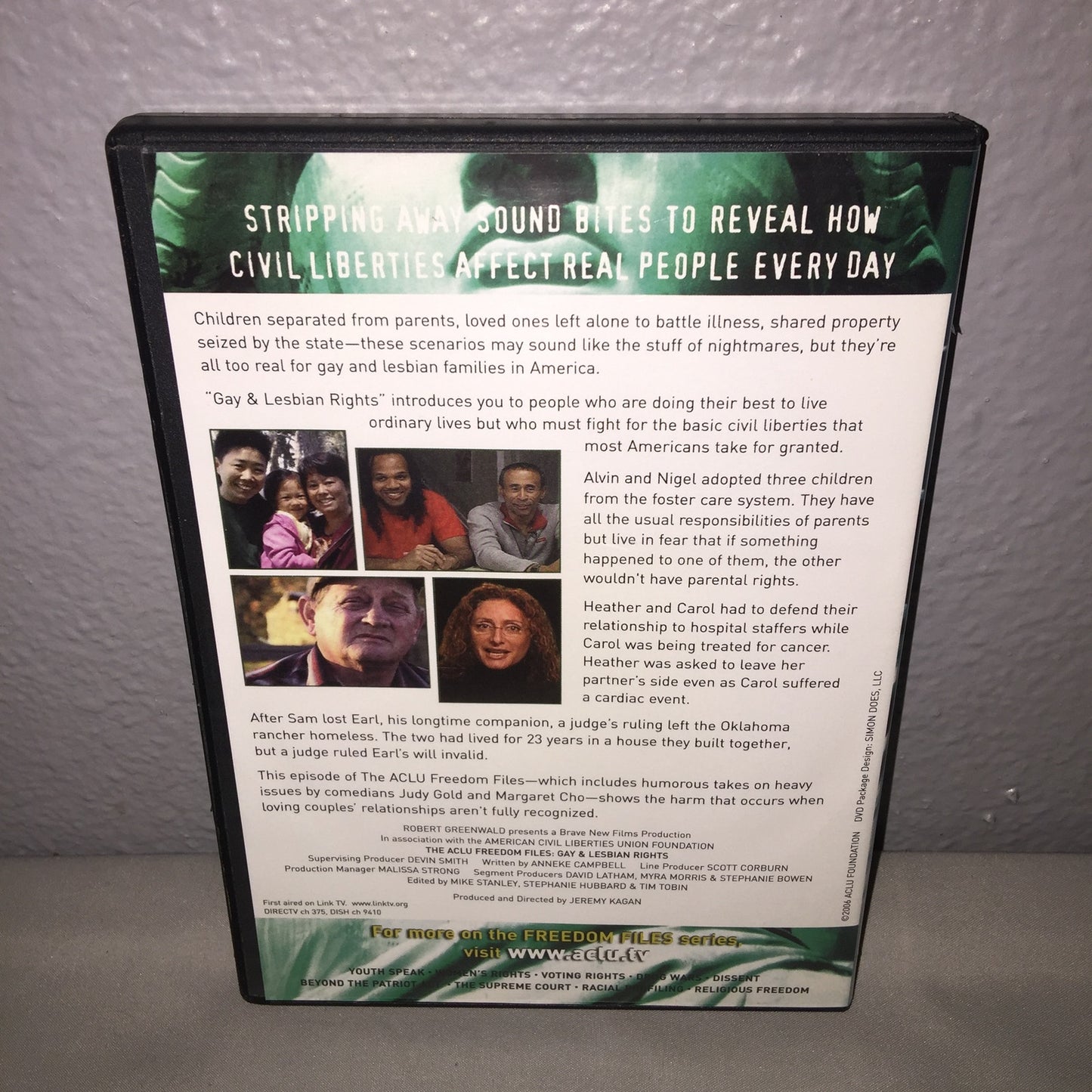 Dvd Used The ACLU Freedom Files Gay & Lesbian Rights 2006 Greenwald Jeremy Kagan