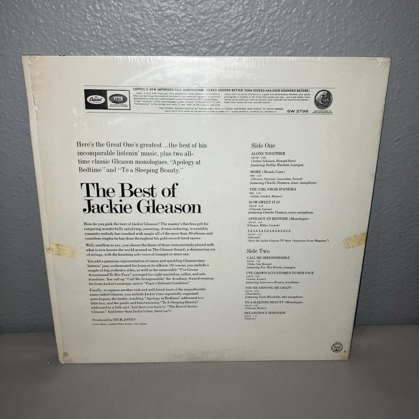 Vinyl Record Jackie Gleason The Best Of 1968 Comedy LP Capitol Used But Works