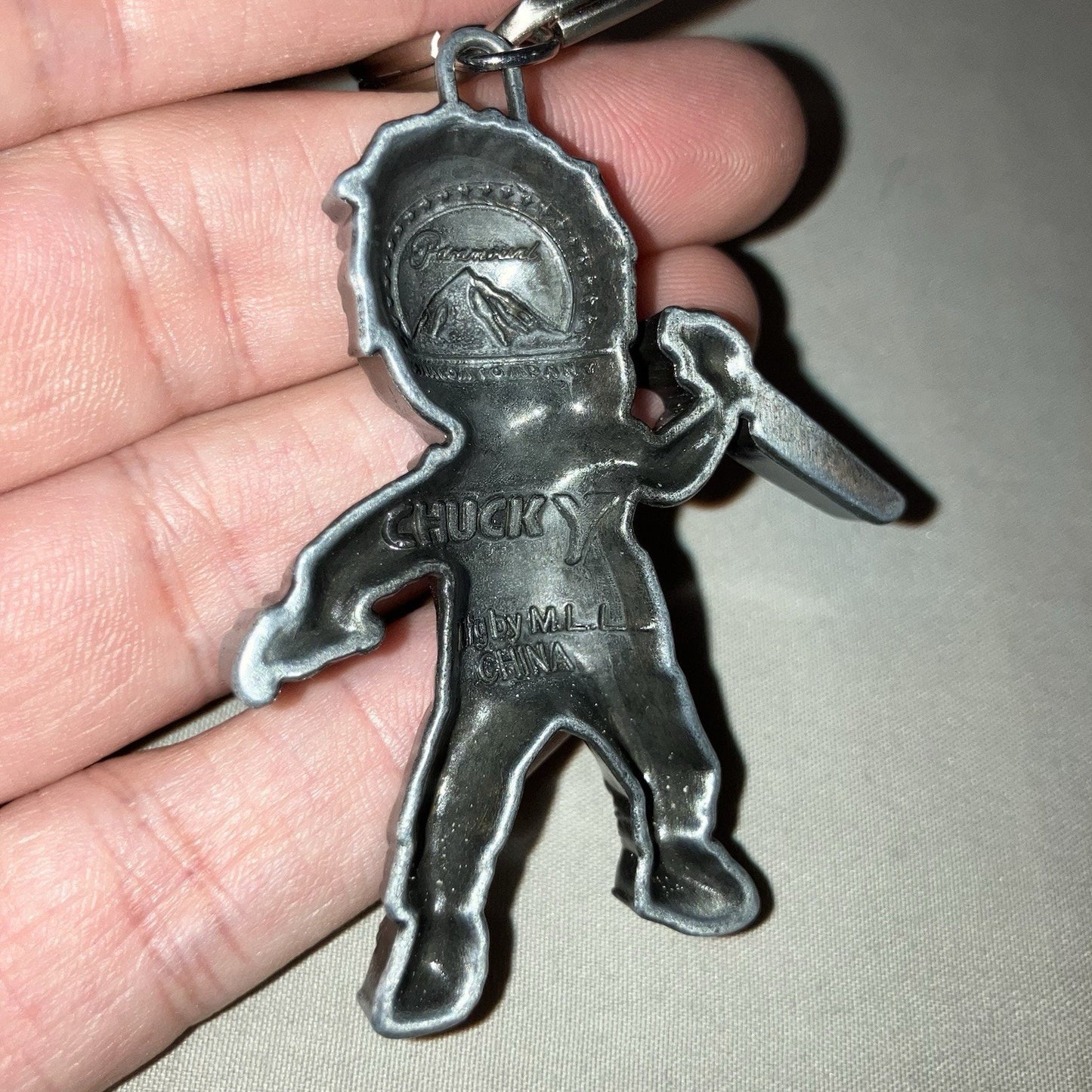Collectible Keychain Chucky Doll With Knife 2.5” Official Paramount Stainless