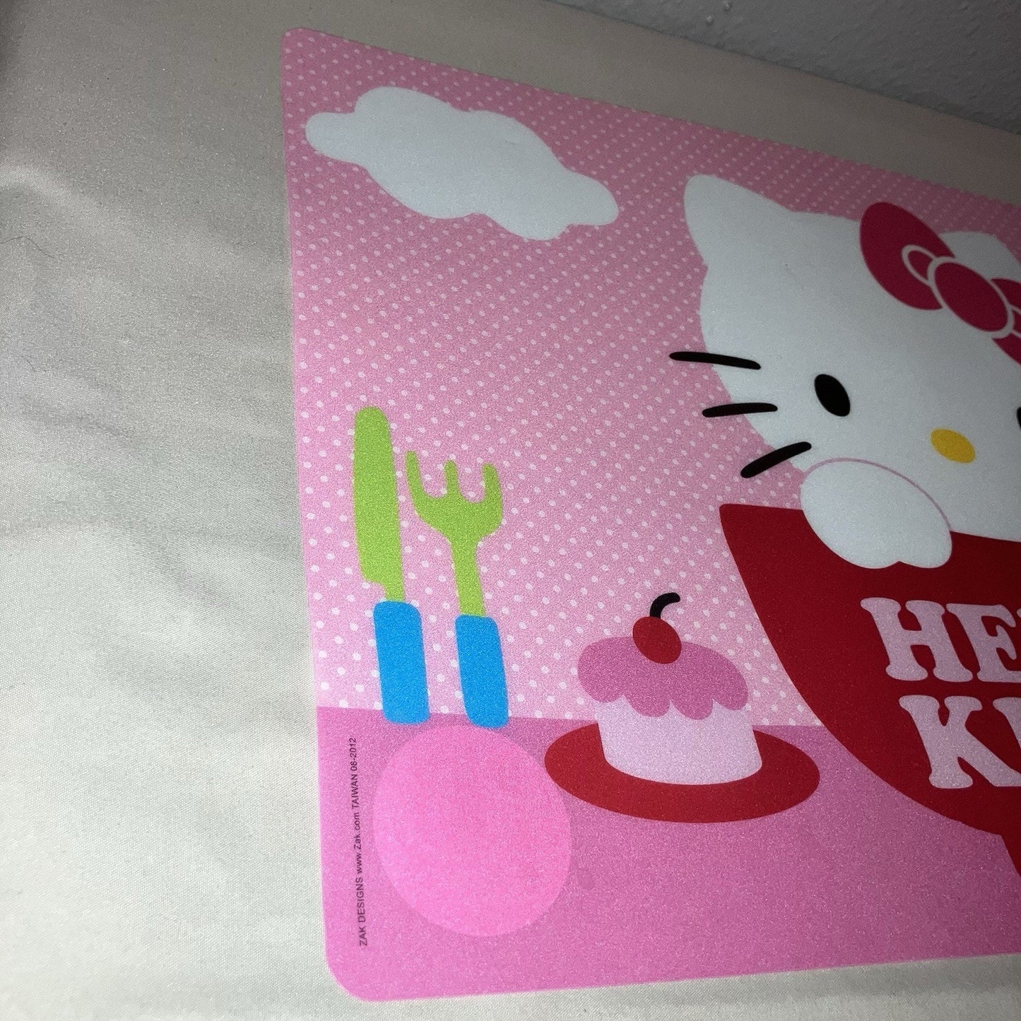 Cutlery Placemat Hello Kitty Sanrio 2012 Single 18” by Zak Zak Design Good Shape