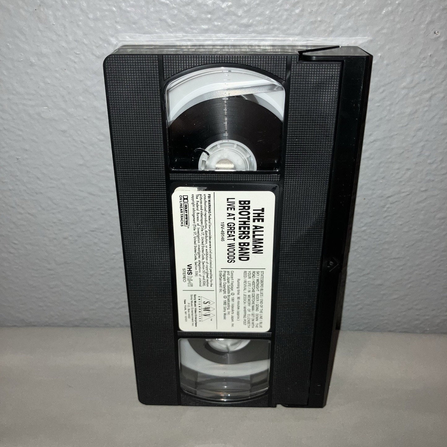Vhs Used Allman Brothers Band 1992 Live at Great Woods Massachusetts Tested Tape