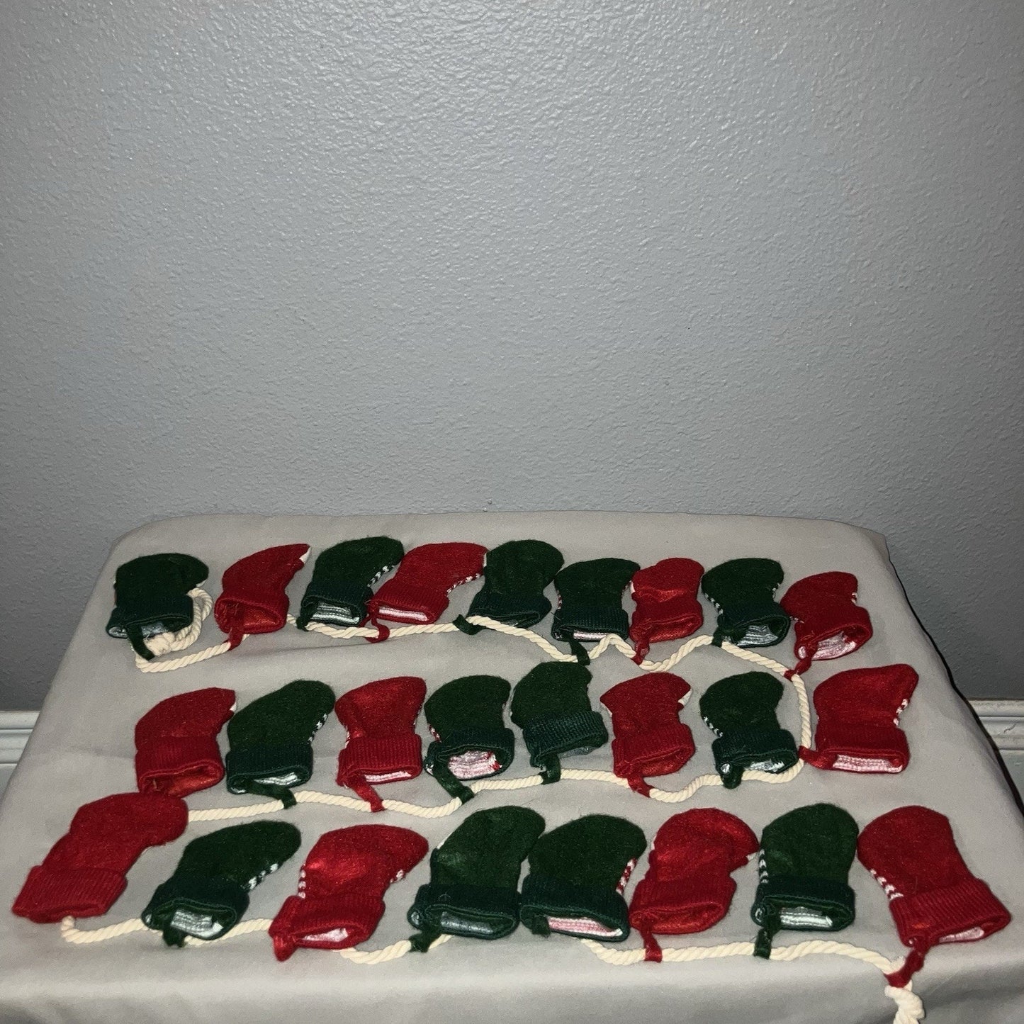 Vintage 25 Days Of Christmas Mini Stocking Mantle Advent Calender Xmas Ornament