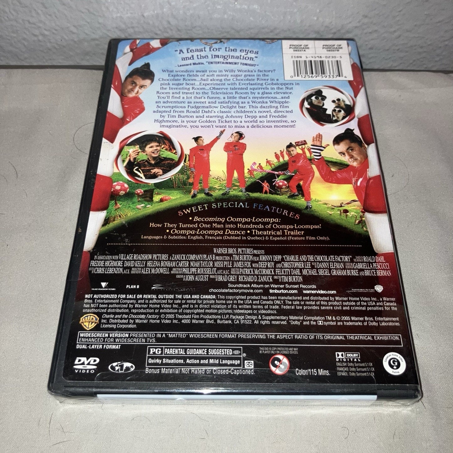 Dvd Sealed New Nwt Charlie and the Chocolate Factory Widescreen Johnny Depp