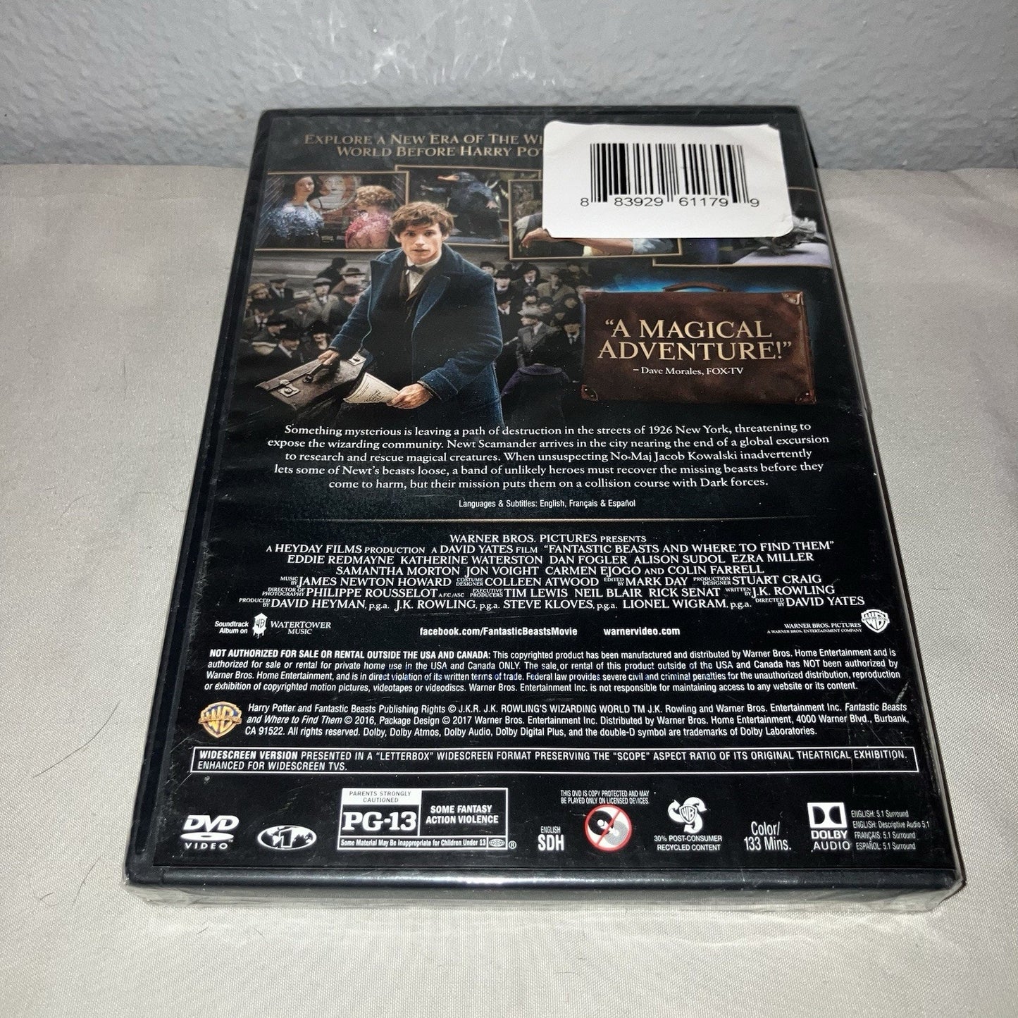 Dvd Sealed New Nwt Fantastic Beasts and Where to Find Them 2017 Widescreen Movie
