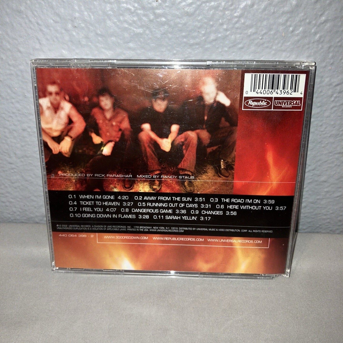 Cd Inlay Only 3 Doors Down Away from the Sun 2002 See Pics *No Art / No Disc*