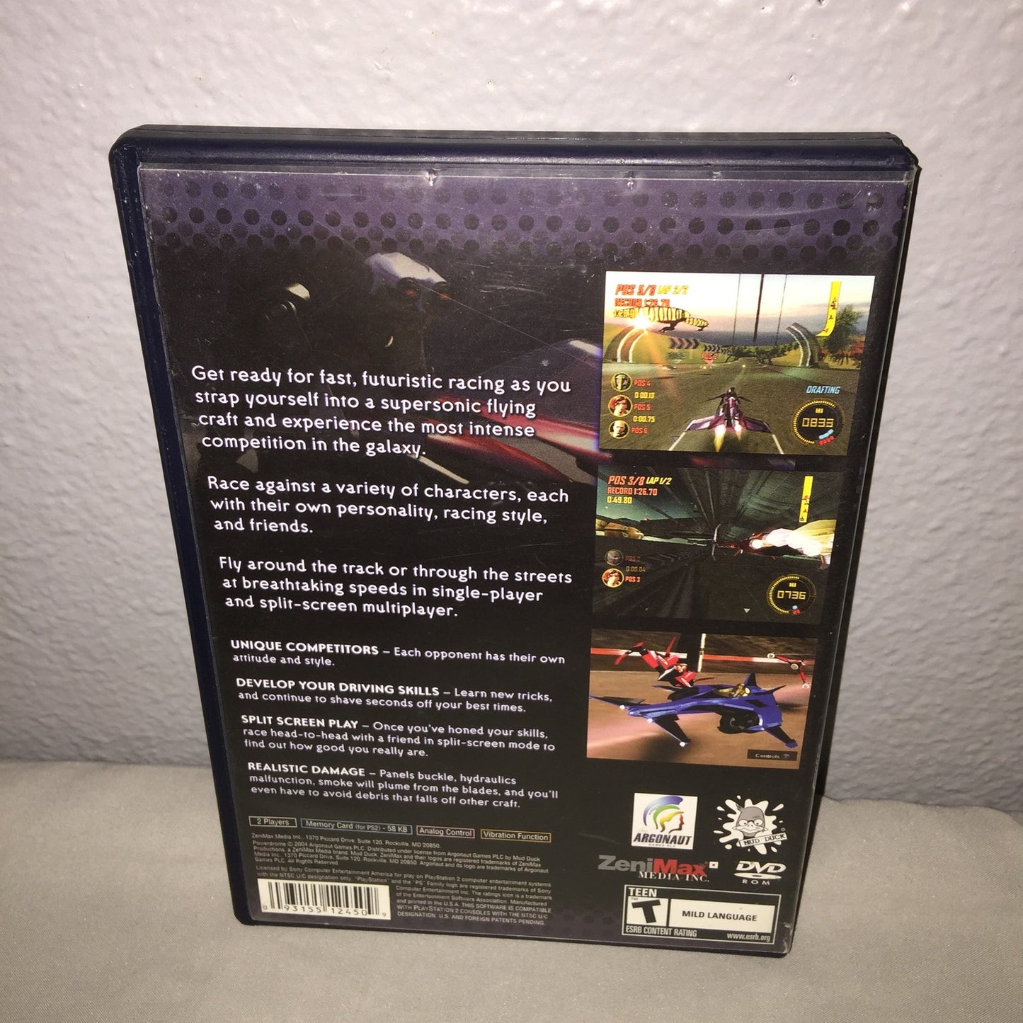 Ps2 Cib Power Drome Video Game Zenimax Studios Future Bike Racing *Tested Used