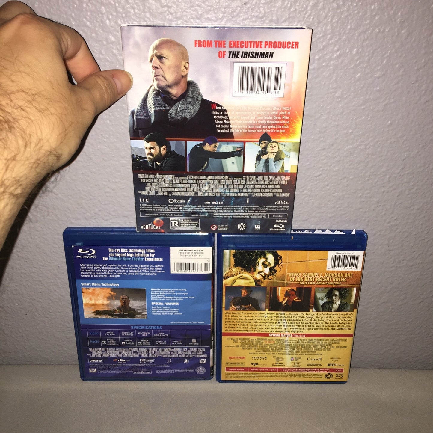 Blu-ray Used Hard Kill / The Marine / The Samaritan Lot John Cena Sam Jackson
