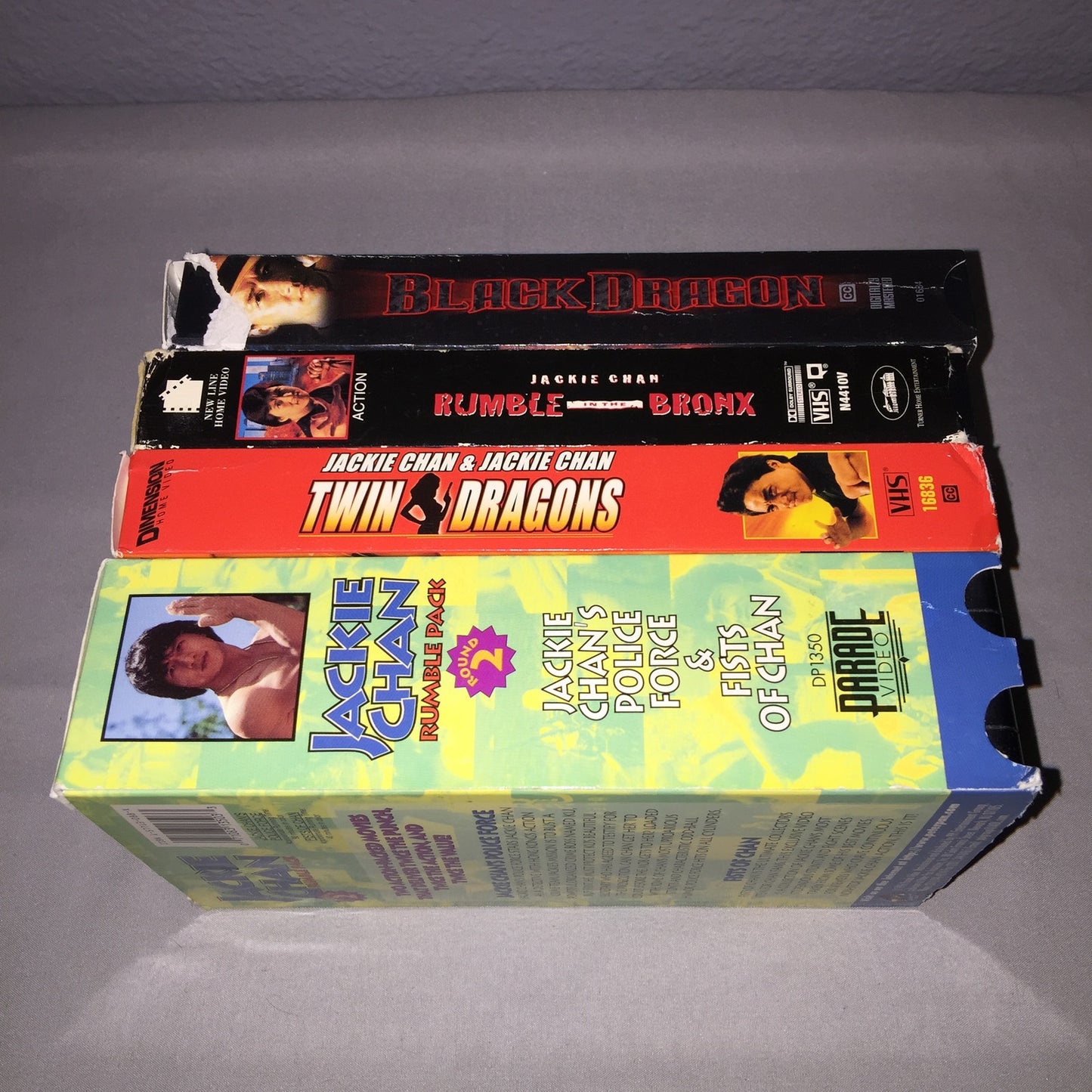 Vhs Used Jackie Chan Black Dragon / Rumble In The Bronx / Twin Dragons + 2 Pack