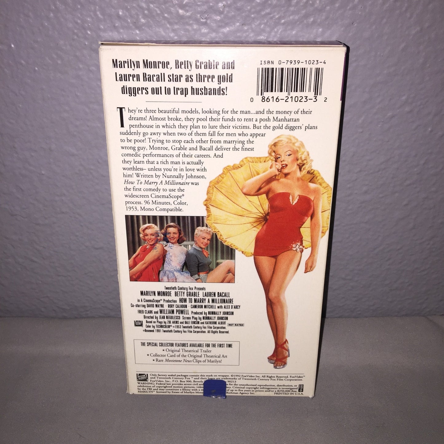 Vhs Used How To Marry A Millionaire 1992 Marilyn Monroe Tape Marilyn Collection
