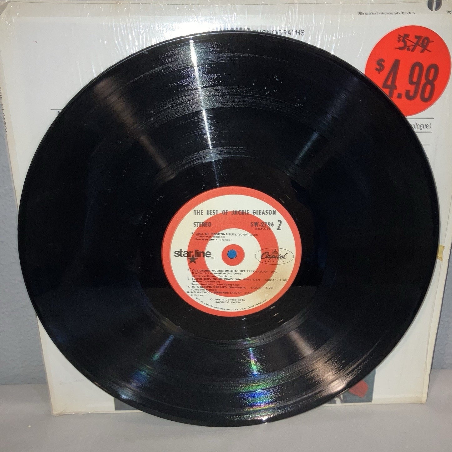 Vinyl Record Jackie Gleason The Best Of 1968 Comedy LP Capitol Used But Works