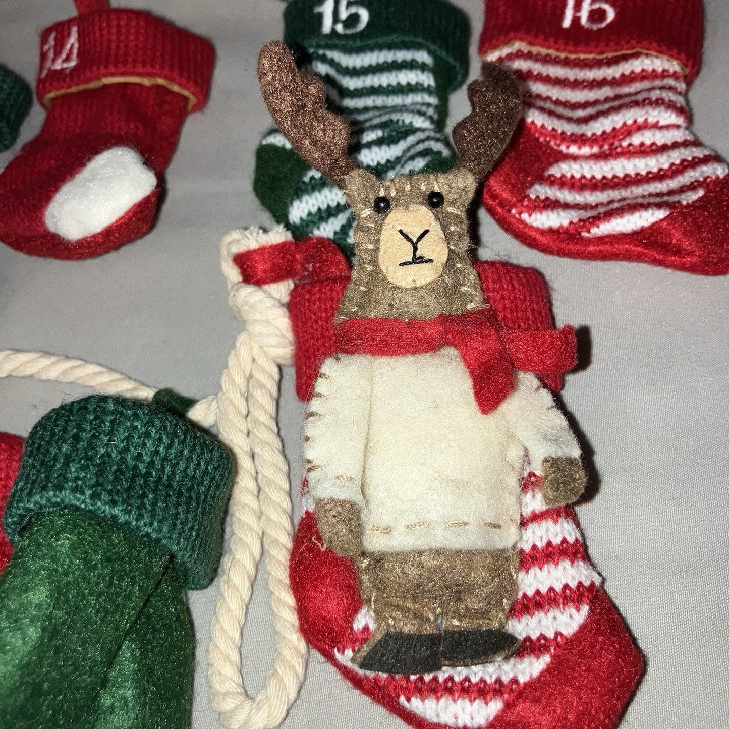 Vintage 25 Days Of Christmas Mini Stocking Mantle Advent Calender Xmas Ornament