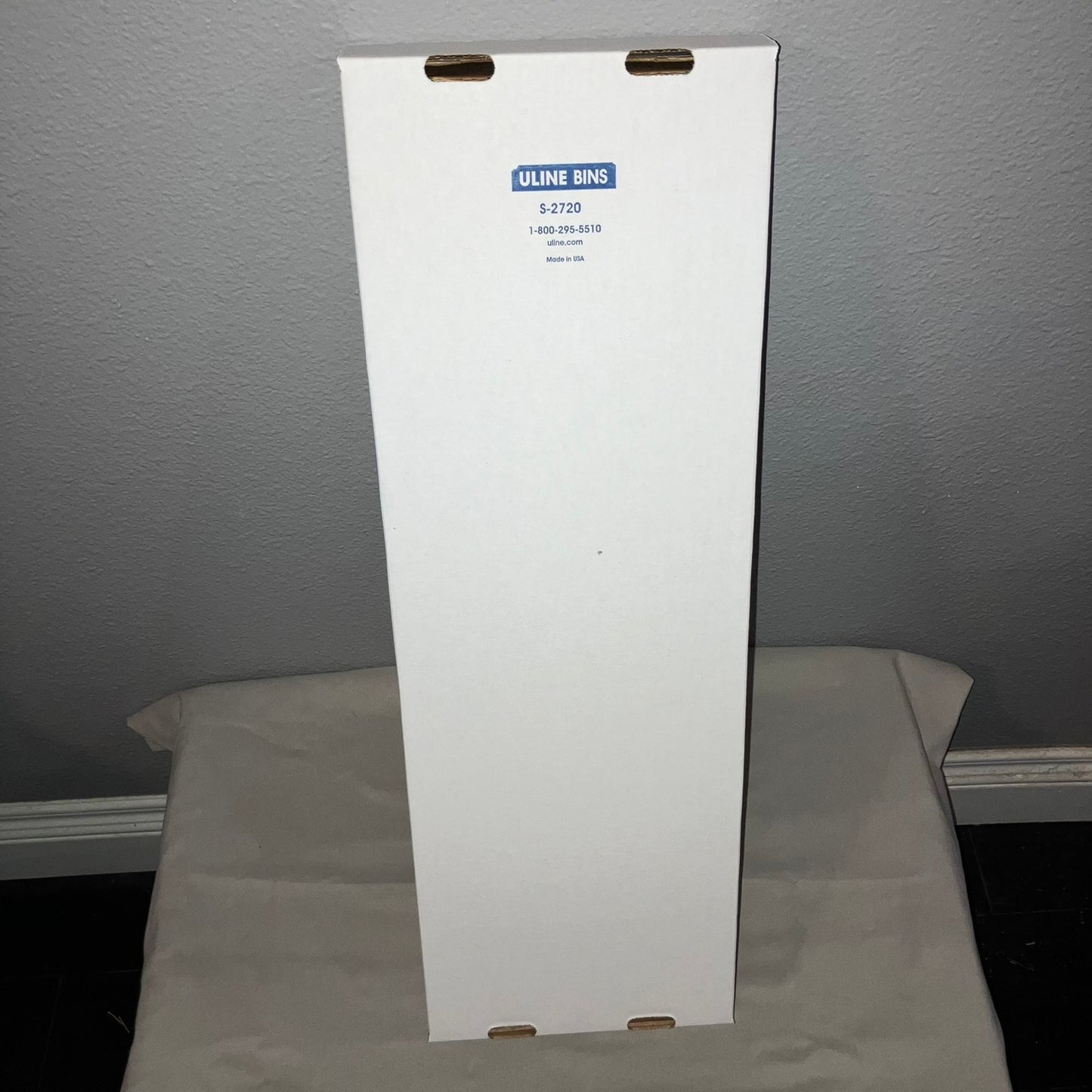 100 Pack S-2720 Uline White Corrugated Parts Bin 8 x 24 x 4.5" Great Storage Bin