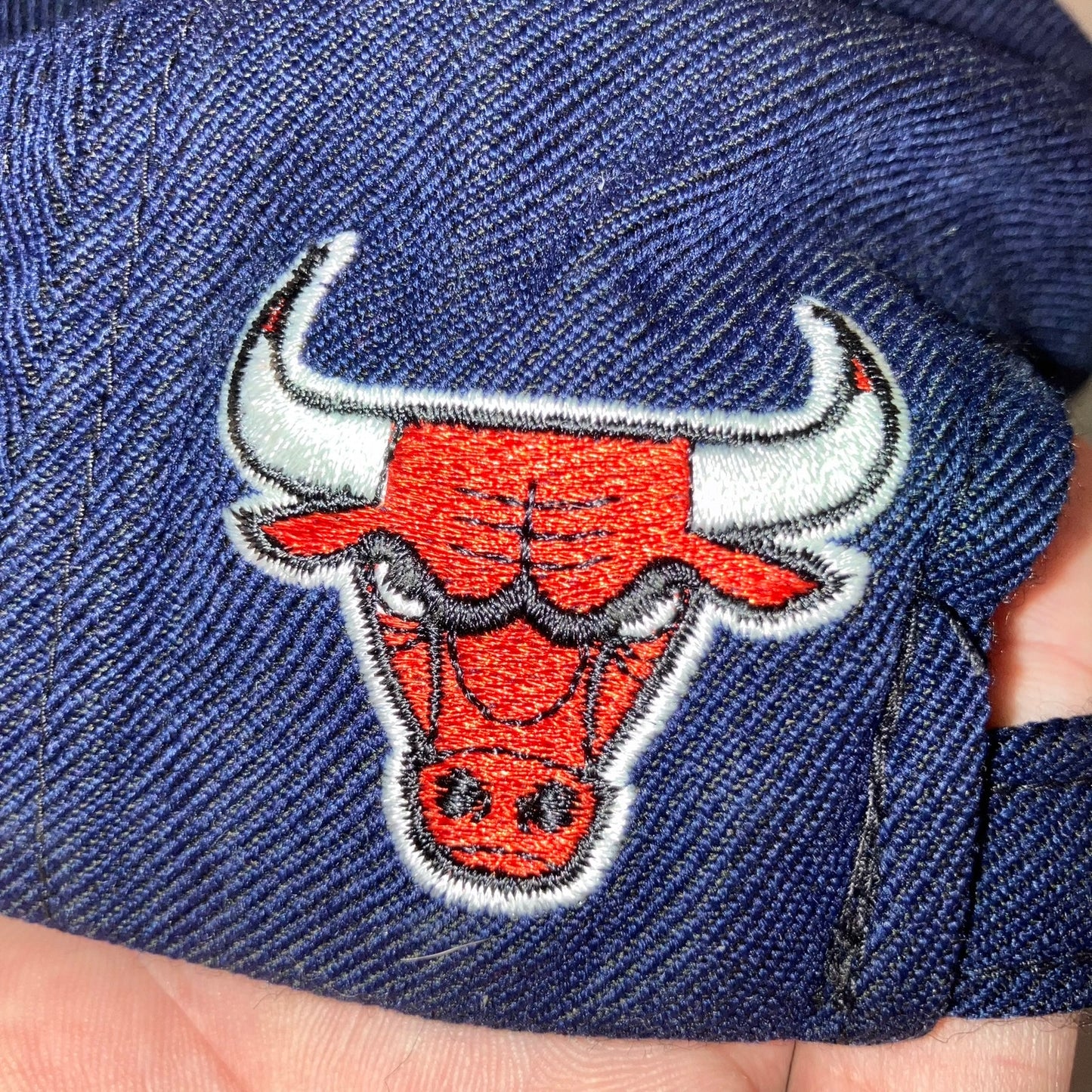 Chicago Bulls 90's The G Cap Hat Navy Blue Vintage Wool Blend Strapback *Used*