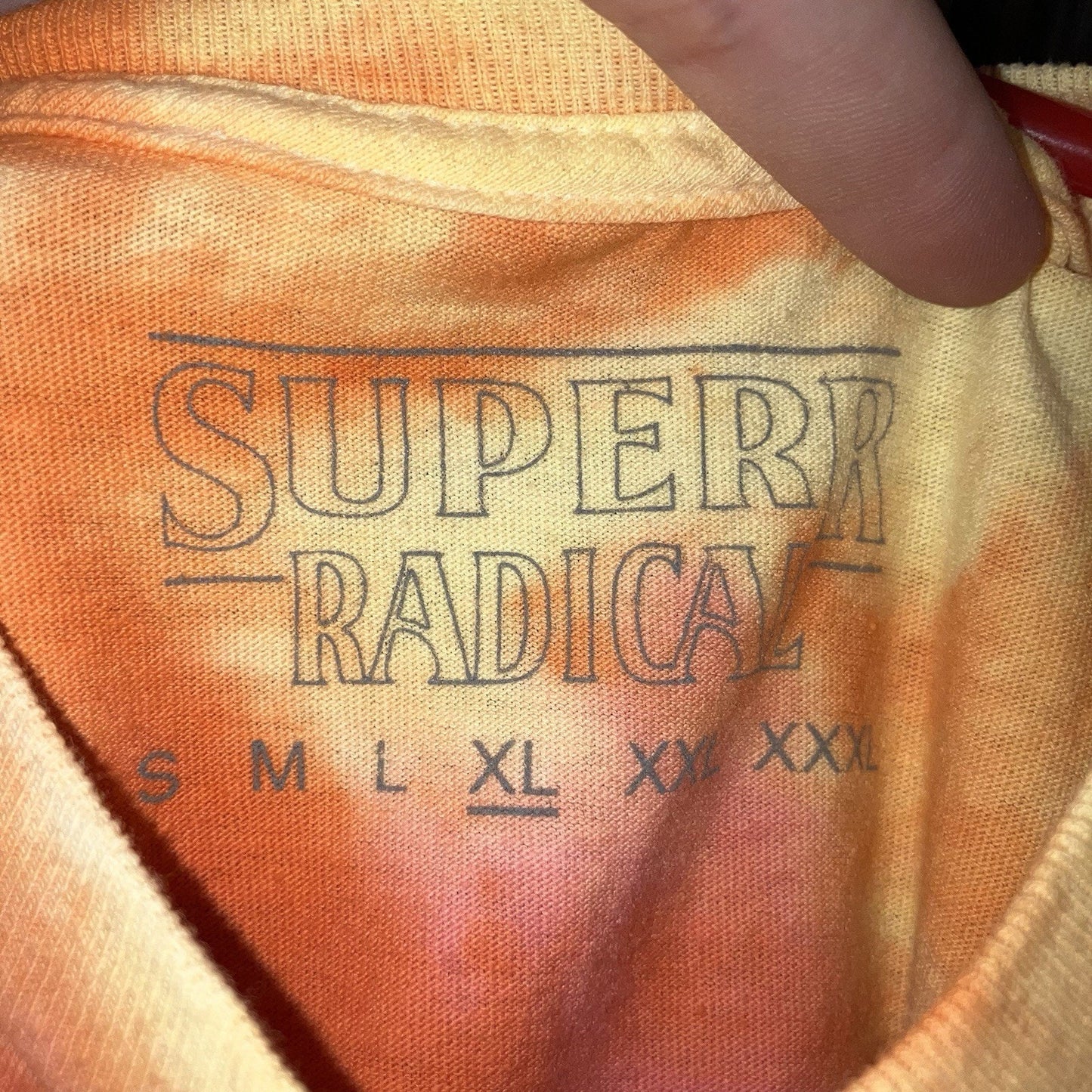 Superrradical Red / Orange Tie Dye XL Size Go To Hell T Shirt Rare Colorway Used