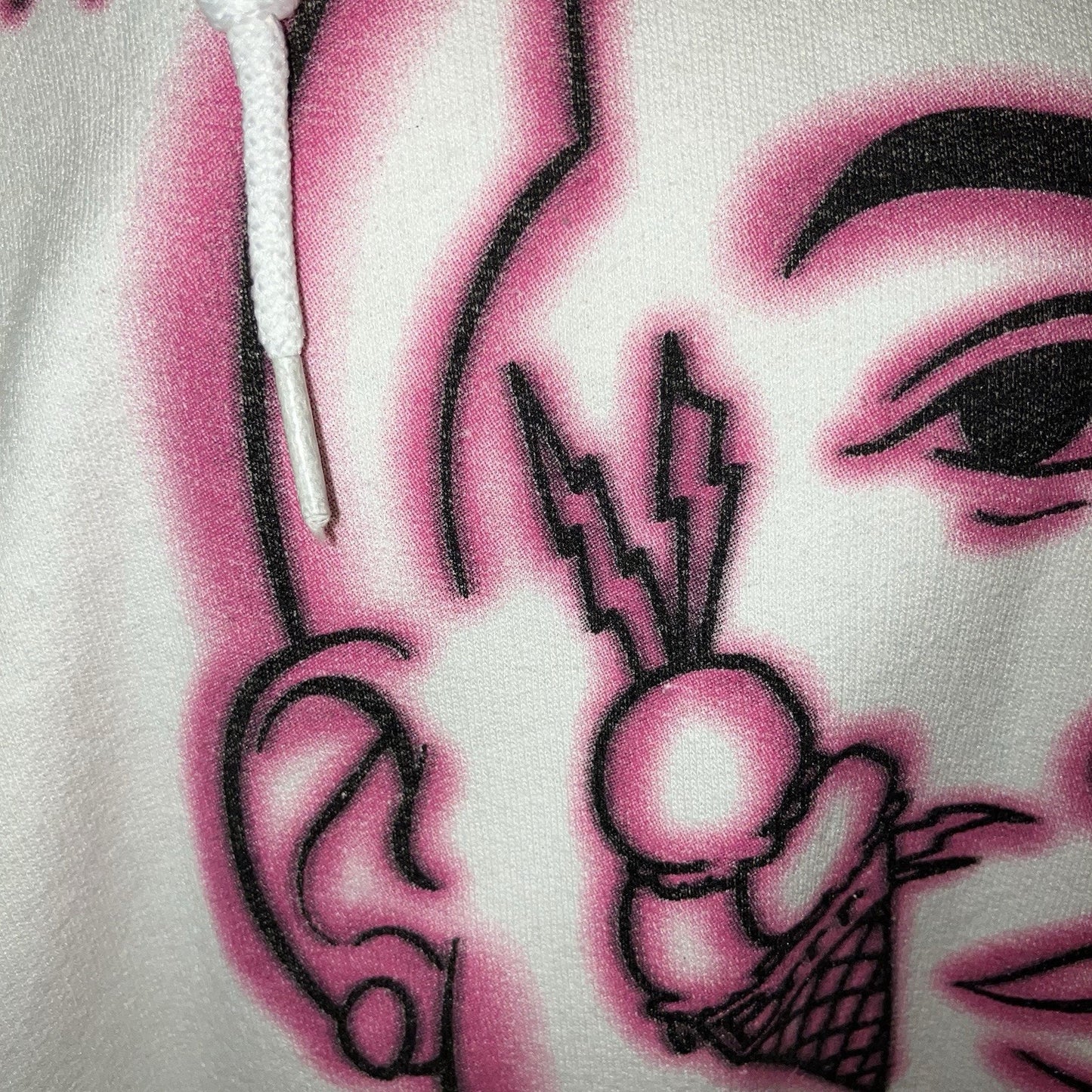 Superrradical White / Pink Large Size Gucci Mane Hoodie Sweatshirt Barely Used